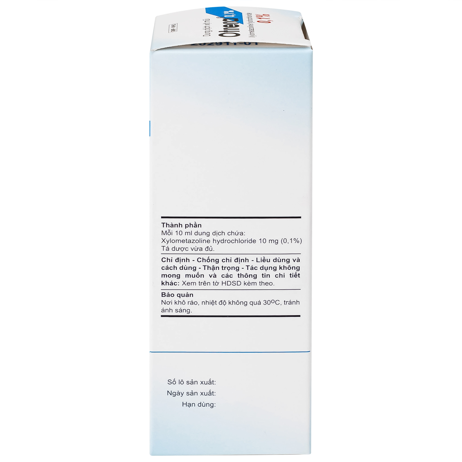 Dung dịch xịt mũi Otrera 0,1% An Thiên giảm nghẹt mũi và sung huyết mũi (10ml)