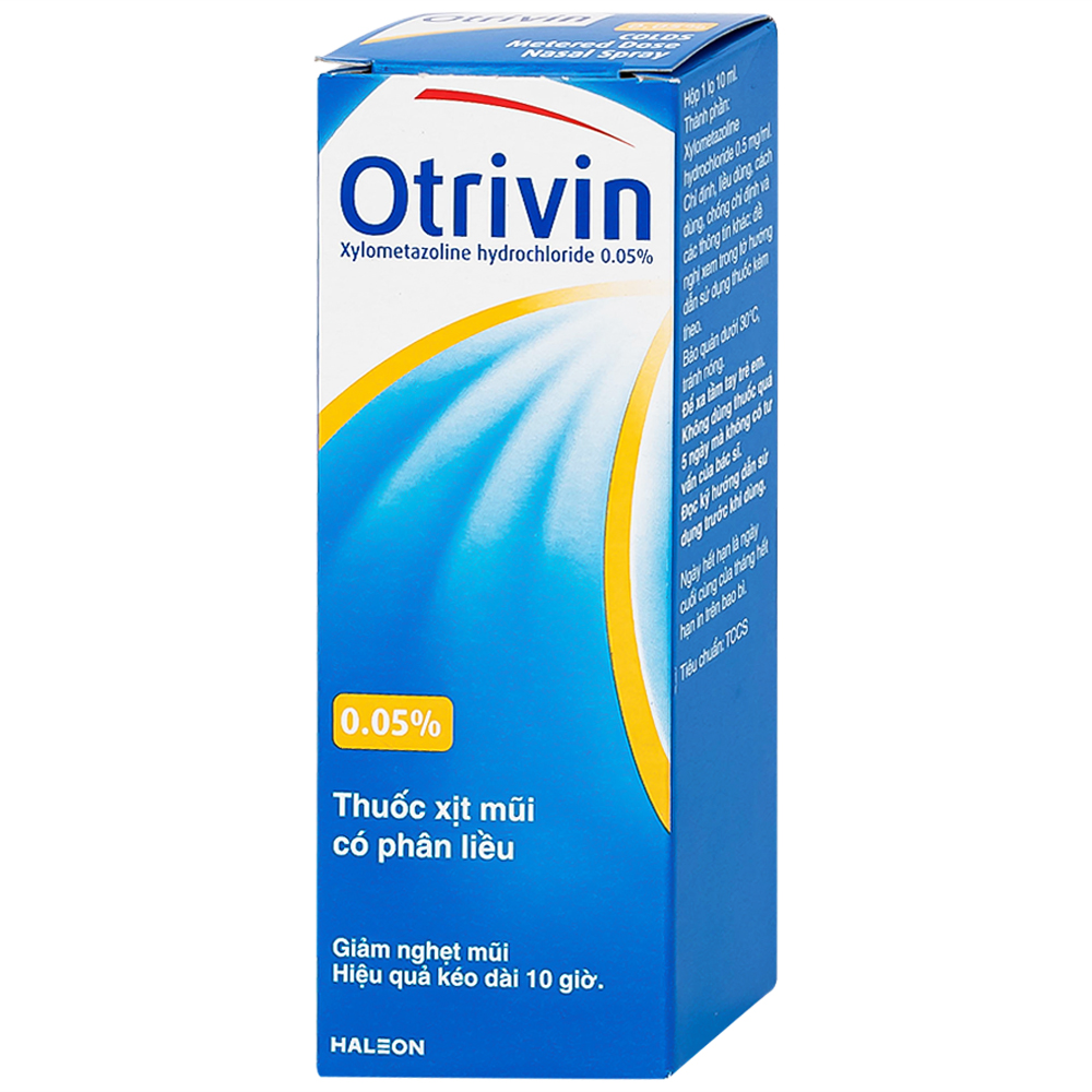 Thuốc xịt mũi Otrivin 0.05% GSK giảm triệu chứng nghẹt mũi, viêm mũi dị ứng (10ml)