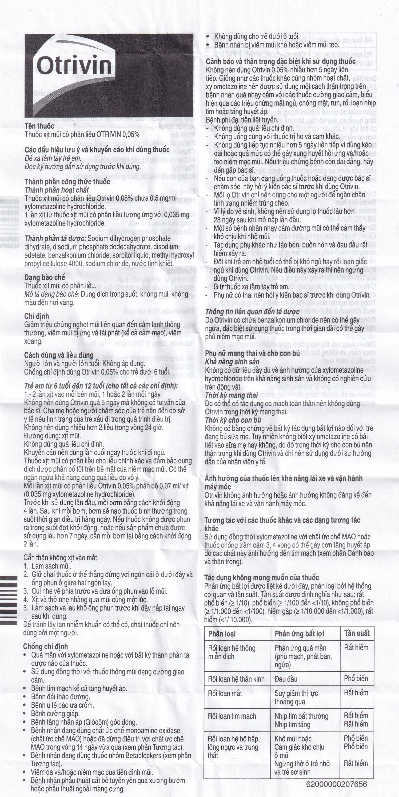 Thuốc xịt mũi Otrivin 0.05% GSK giảm triệu chứng nghẹt mũi, viêm mũi dị ứng (10ml)