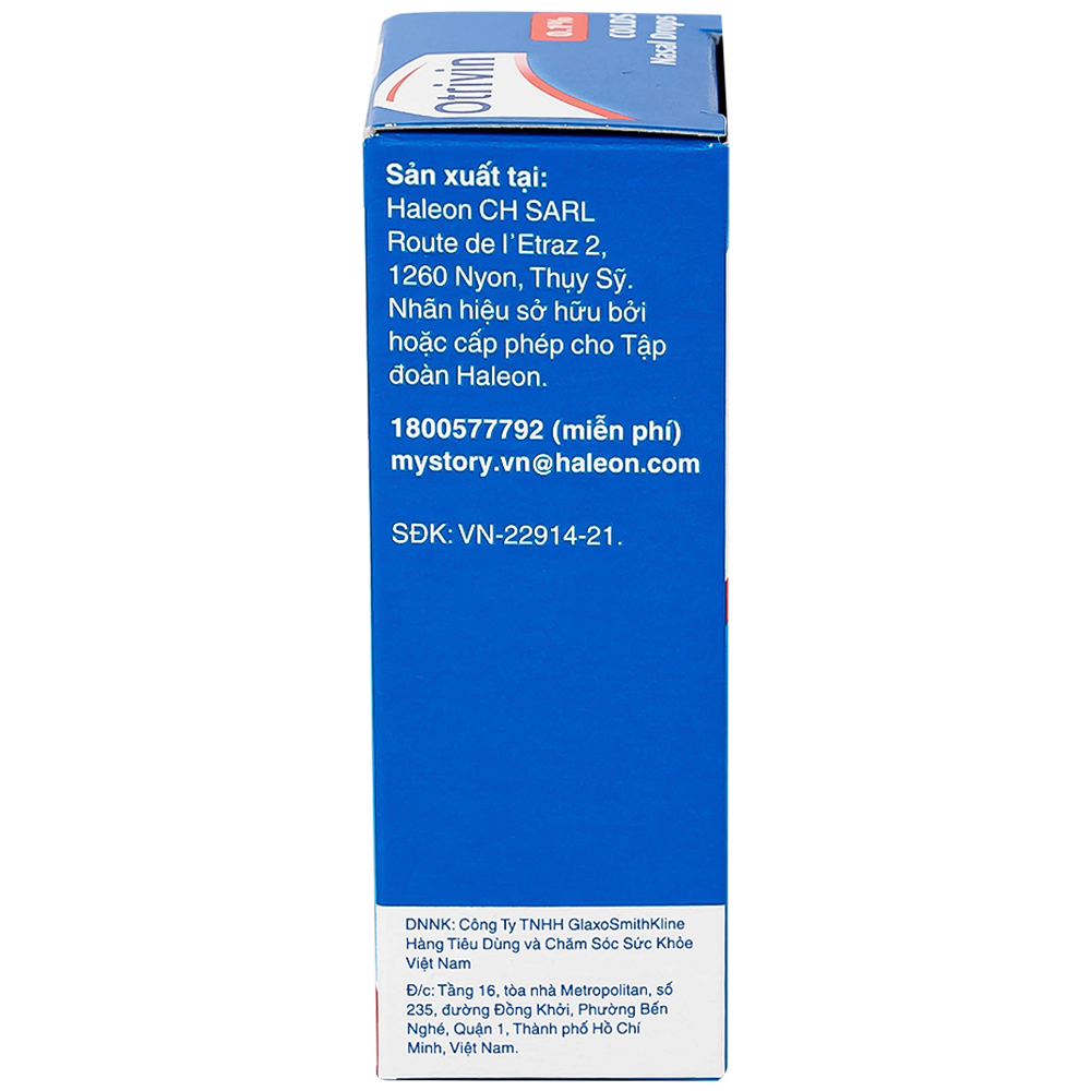 Thuốc nhỏ mũi Otrivin 0.1% GSK điều trị nghẹt mũi, sung huyết mũi họng (10ml)