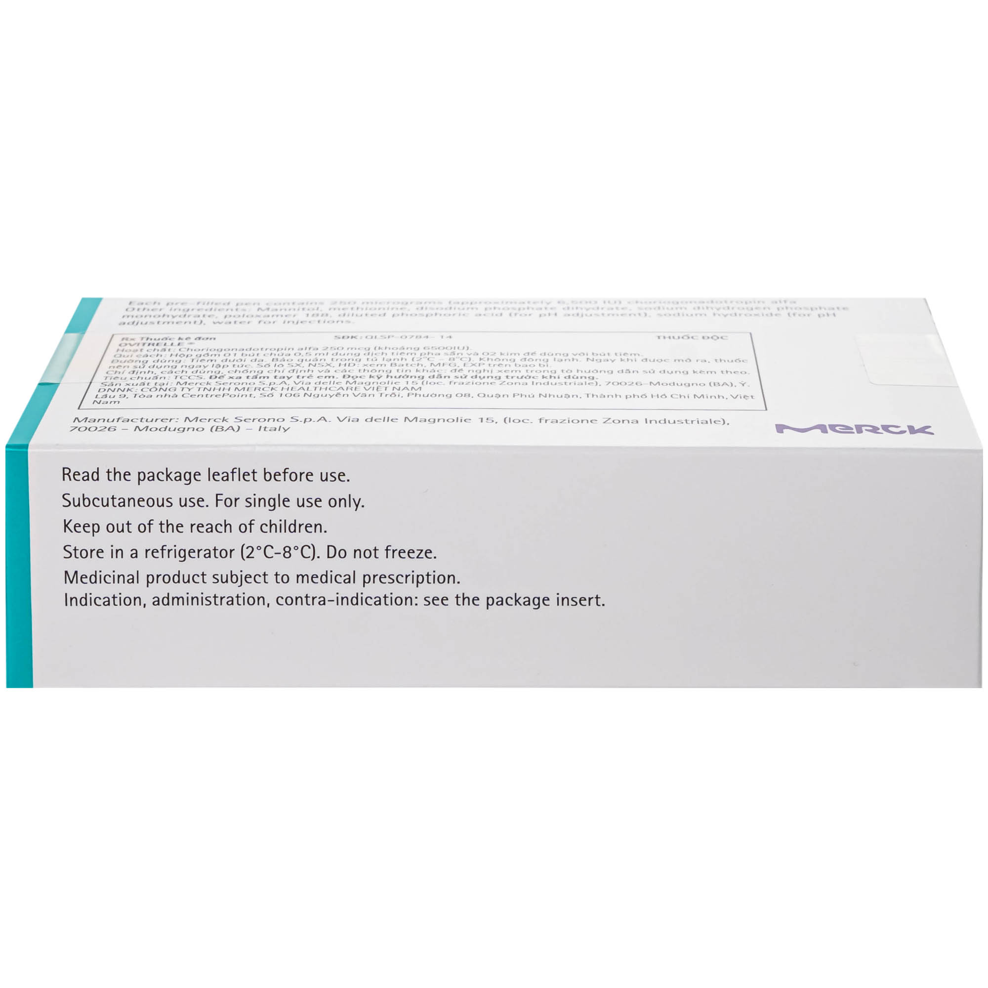 Thuốc Tiêm Ovitrelle 250Mcg/0.5Ml Inj H1 Kích thích rụng trứng