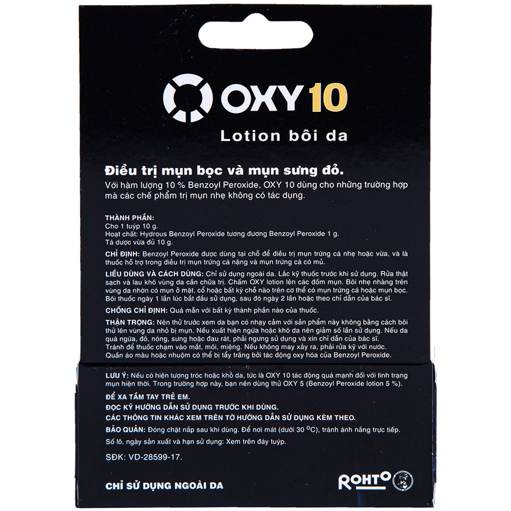 Lotion bôi da Oxy10 Rohto điều trị mụn bọc và mụn sưng đỏ (10g)