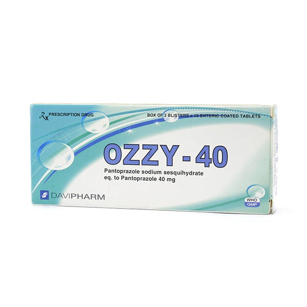 Viên nén Ozzy-40 DaViPharm điều trị GERD, loét dạ dày – tá tràng (3 vỉ x 10 viên)