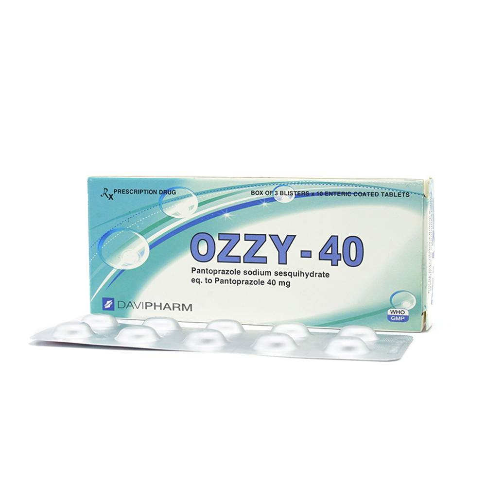 Viên nén Ozzy-40 DaViPharm điều trị GERD, loét dạ dày – tá tràng (3 vỉ x 10 viên)