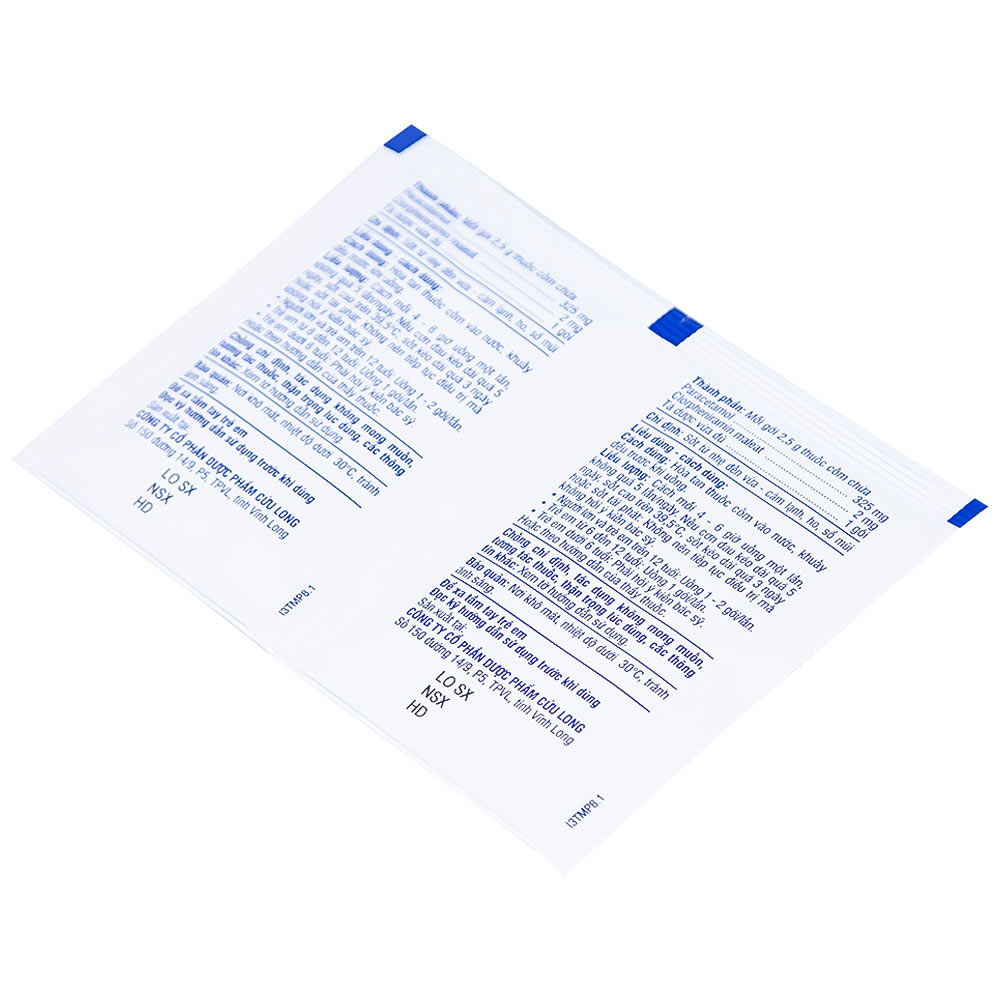 Cốm Pabemin 325 Pharimexco điều trị sốt từ nhẹ đến vừa, cảm lạnh, ho, sổ mũi (30 gói)