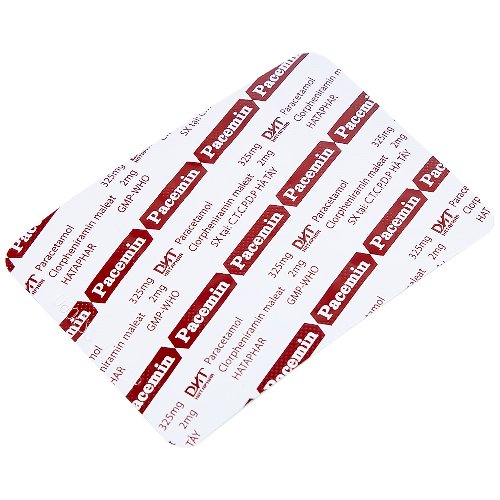 Viên nén Pacemin Hataphar điều trị triệu chứng đau đầu, sổ mũi, hắt hơi, giảm đau nhẹ (50 vỉ x 10 viên)