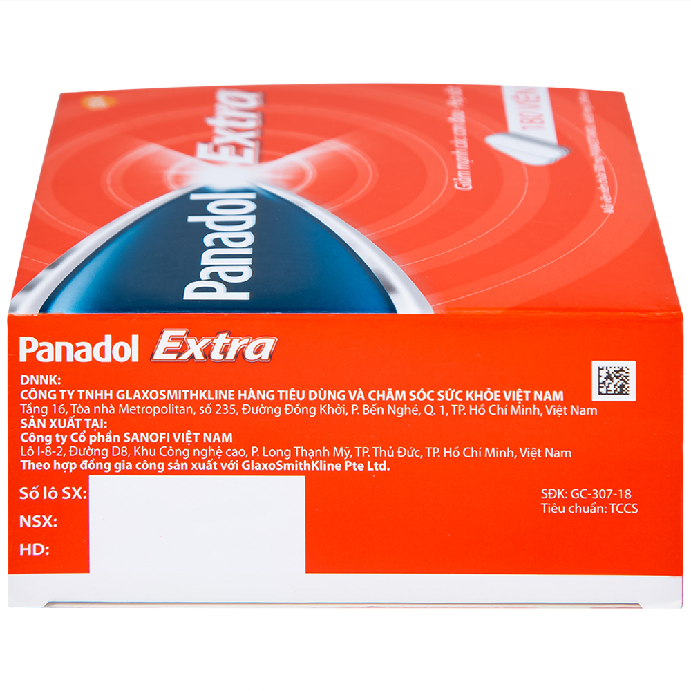Viên nén Panadol Extra đỏ GSK giảm mạnh các cơn đau, hạ sốt, điều trị đau đầu, đau lưng (15 vỉ x 12 viên)