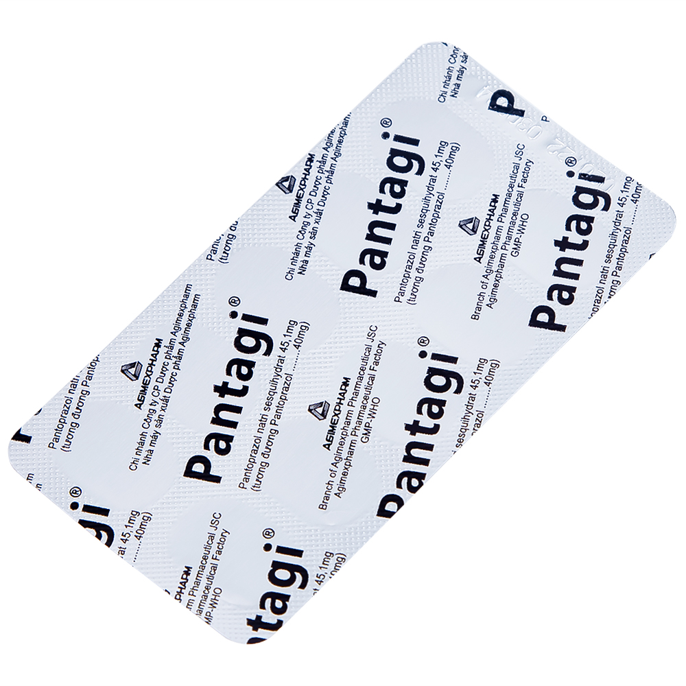 Viên nén Pantagi 40mg Agimexpharm điều trị loét dạ dày - tá tràng (3 vỉ x 10 viên)