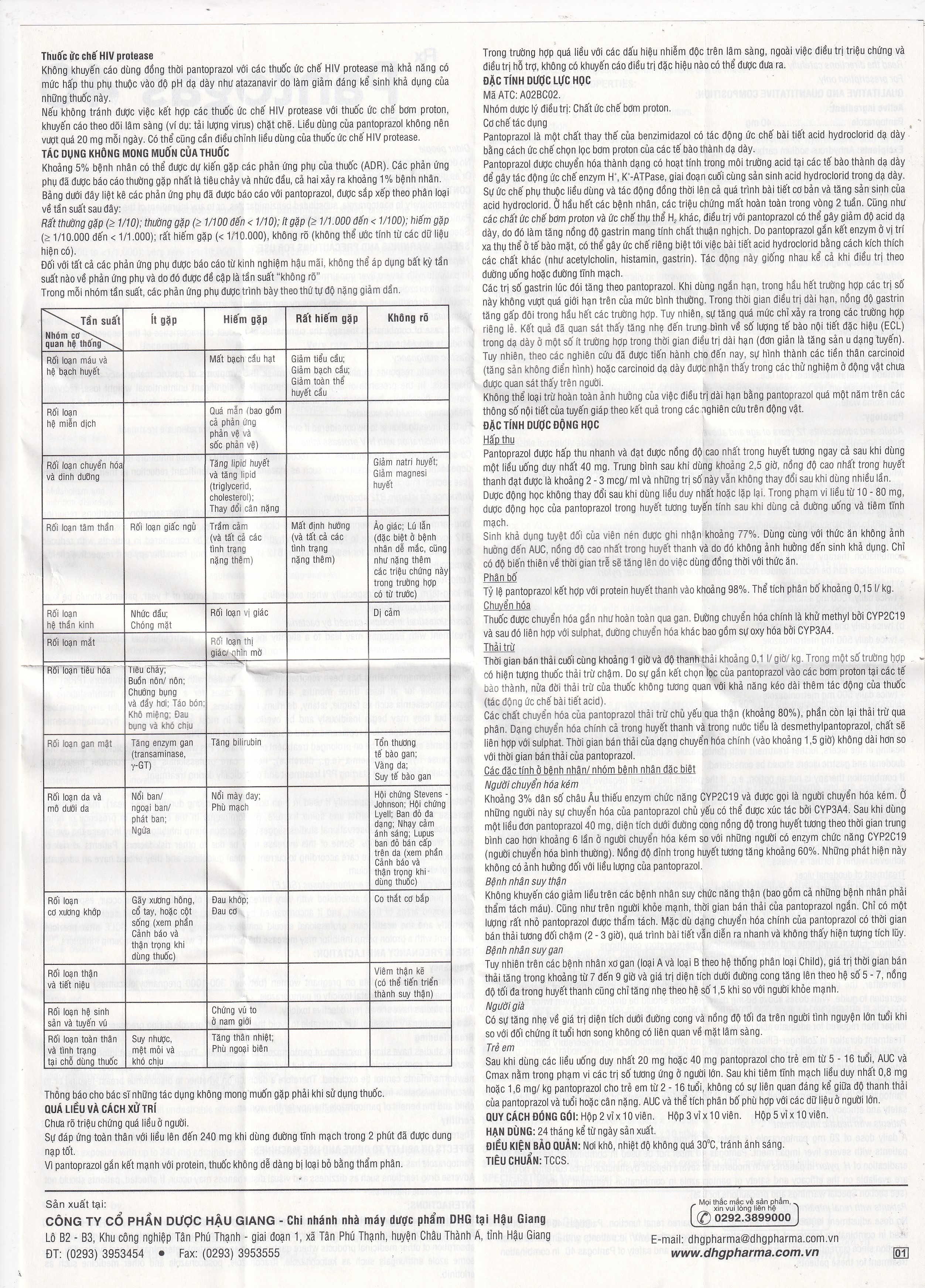 Thuốc Pantogas 40 DHG điều trị viêm thực quản trào ngược (2 vỉ x 10 viên)