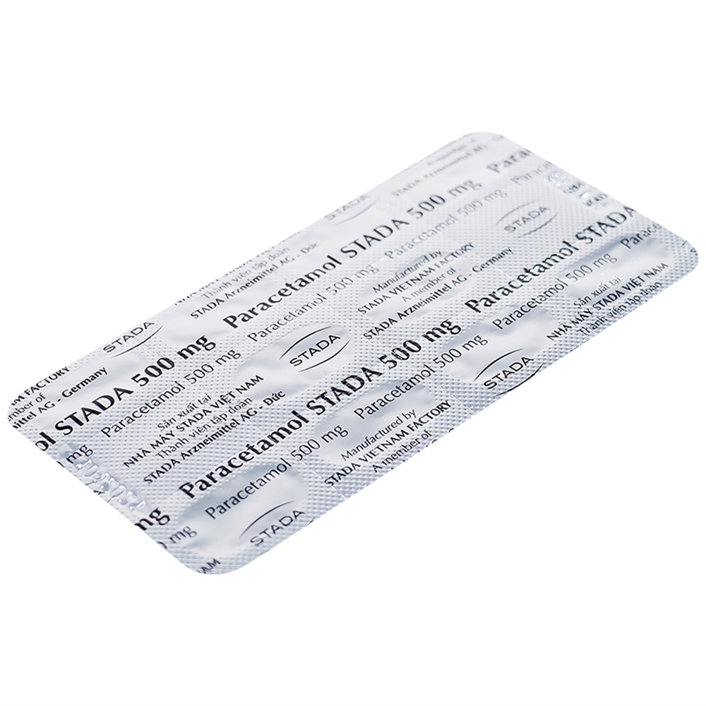 Viên nén Paracetamol Stada 500mg điều trị các cơn đau đầu, đau thần kinh, đau răng (10 vỉ x 10 viên)
