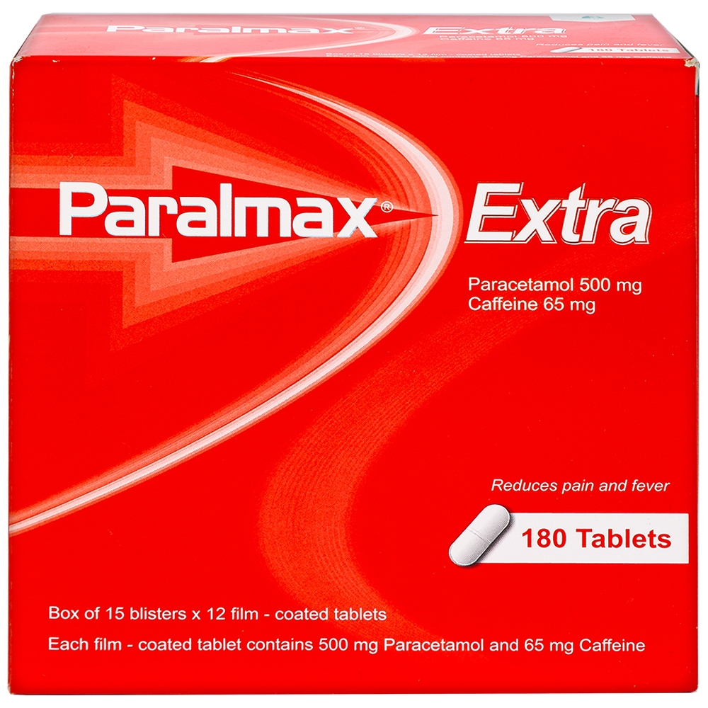 Viên nén Paralmax Extra 500mg/65mg Boston giảm đau nhẹ đến trung bình và hạ sốt  (15 vỉ x 12 viên)