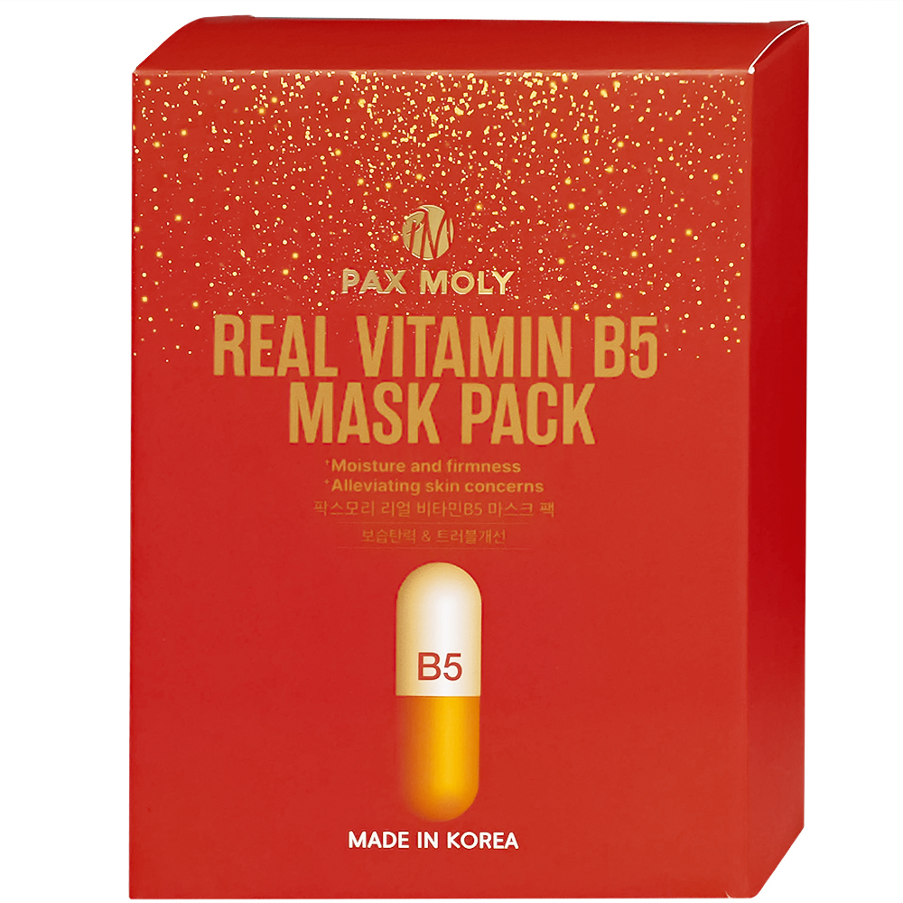 Mặt nạ dưỡng ẩm Pax Moly Real Vitamin B5 Mask Pack 10 miếng (red)