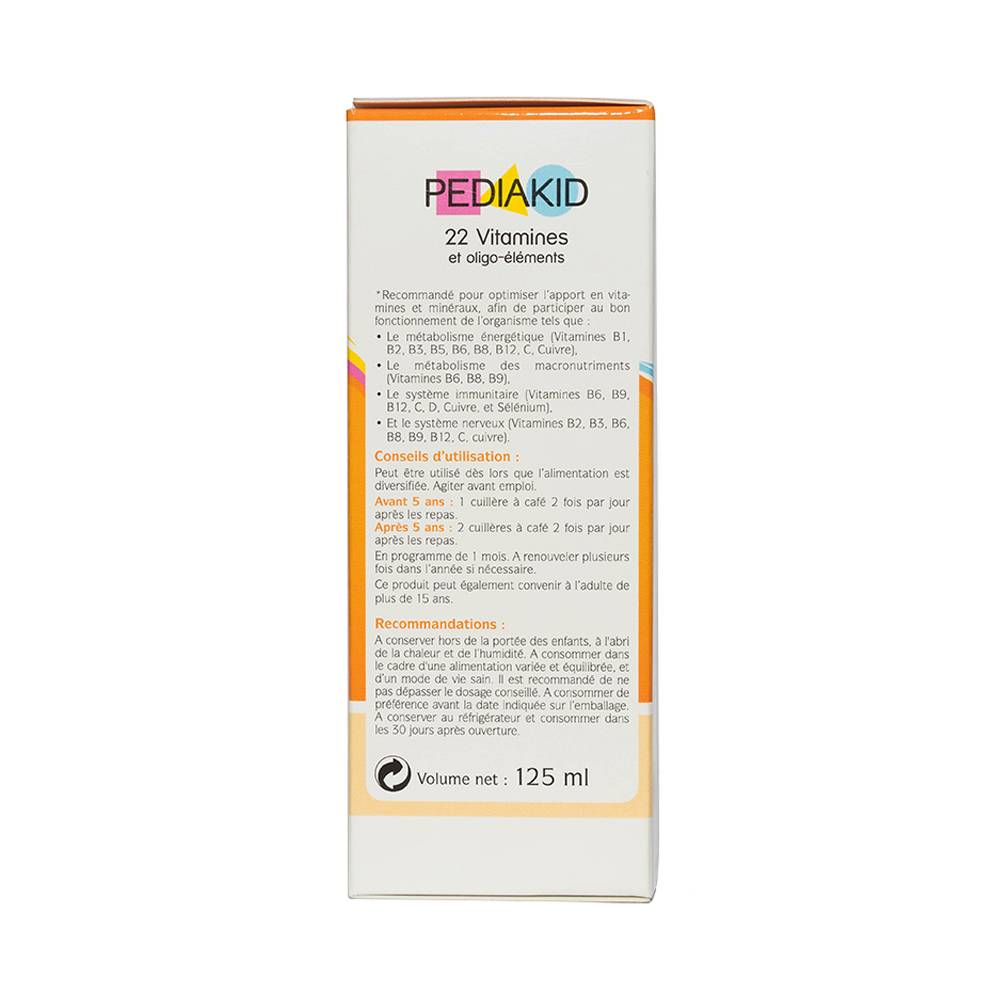 Siro giúp bổ sung vitamin và khoáng chất Pediakid 22 Vitamines (125ml)