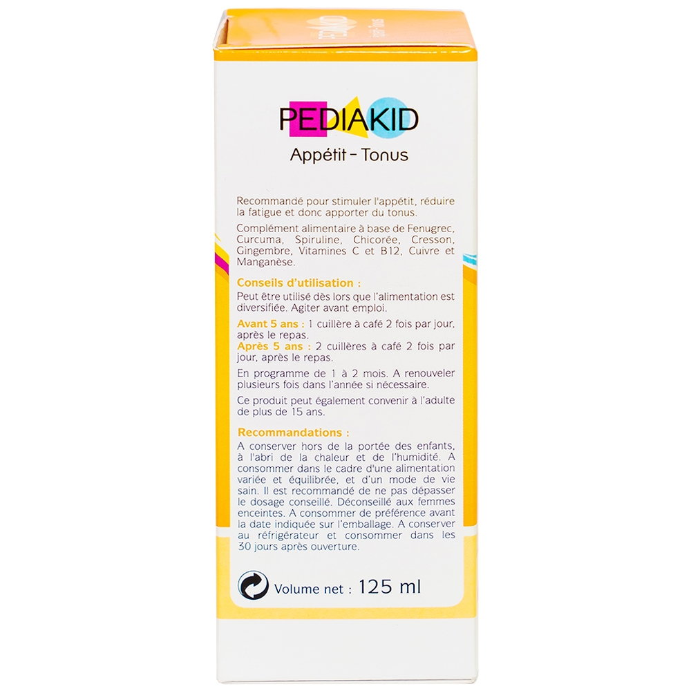 Siro hỗ trợ kích thích thèm ăn Pediakid Appétit Tonus (125ml)