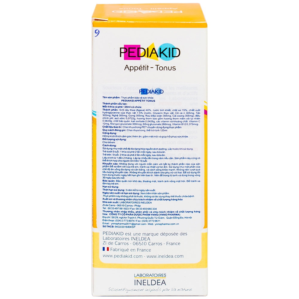 Siro hỗ trợ kích thích thèm ăn Pediakid Appétit Tonus (125ml)