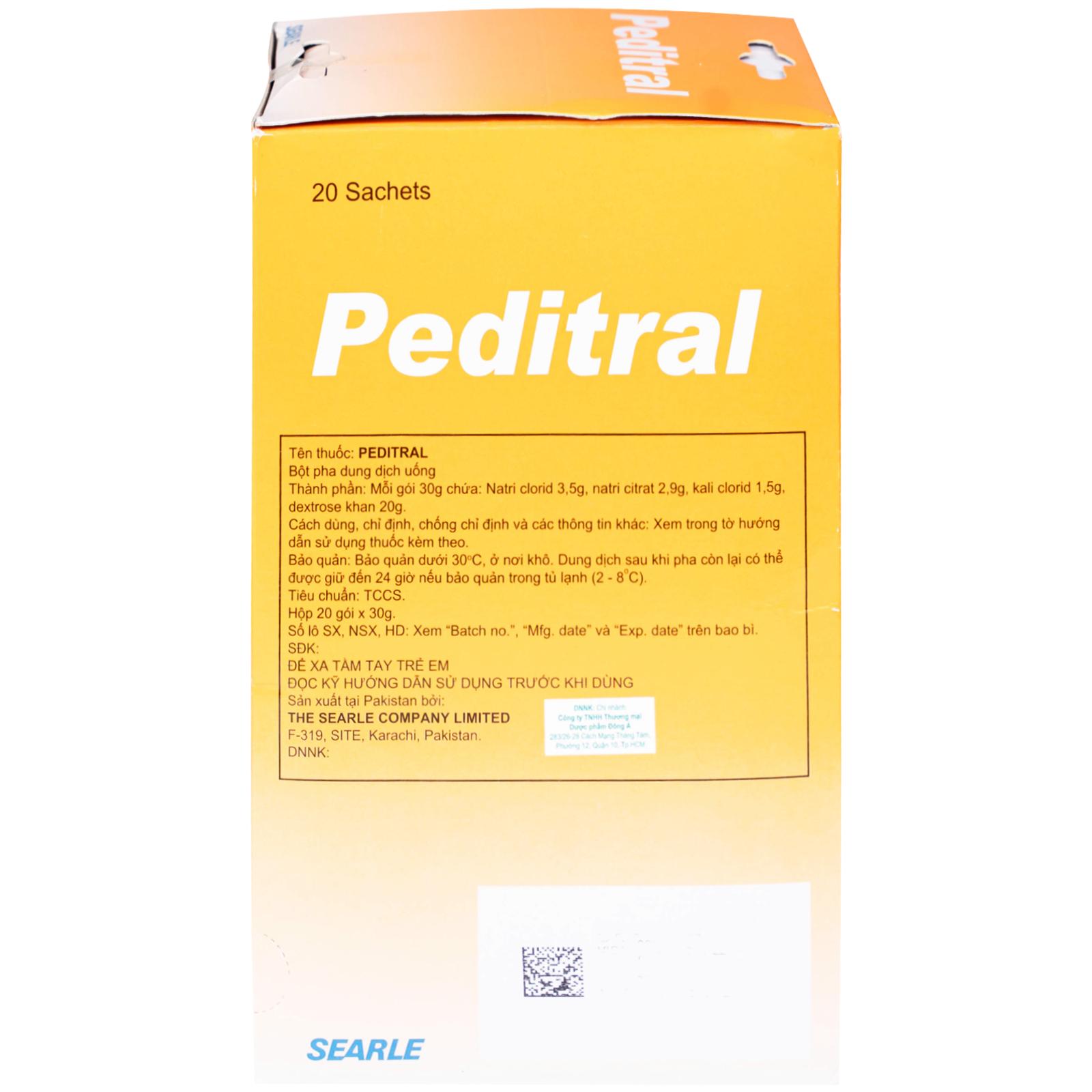 Thuốc Peditral (O.R.S.) Searle điều trị chứng mất nước, chất điện giải (20 gói)