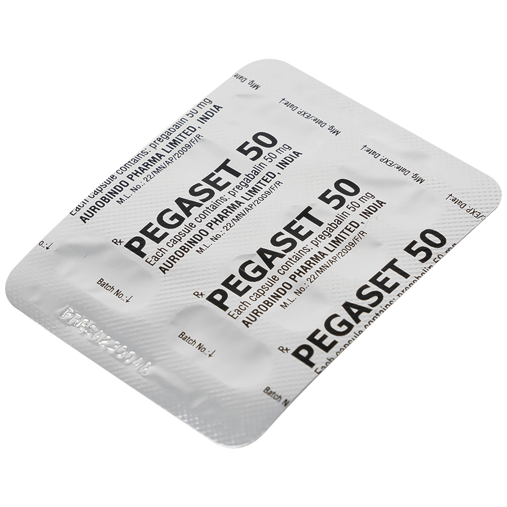 Thuốc Pegaset 50 Aurobindo điều trị đau thần kinh, hỗ trợ động kinh cục bộ (4 vỉ x 7 viên)
