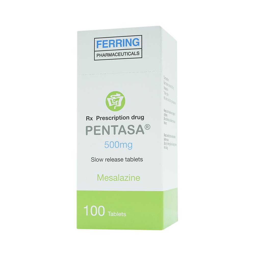 Viên nén Pentasa 500mg Ferring điều trị viêm loét đại tràng, bệnh Crohn (10 vỉ x 10 viên)
