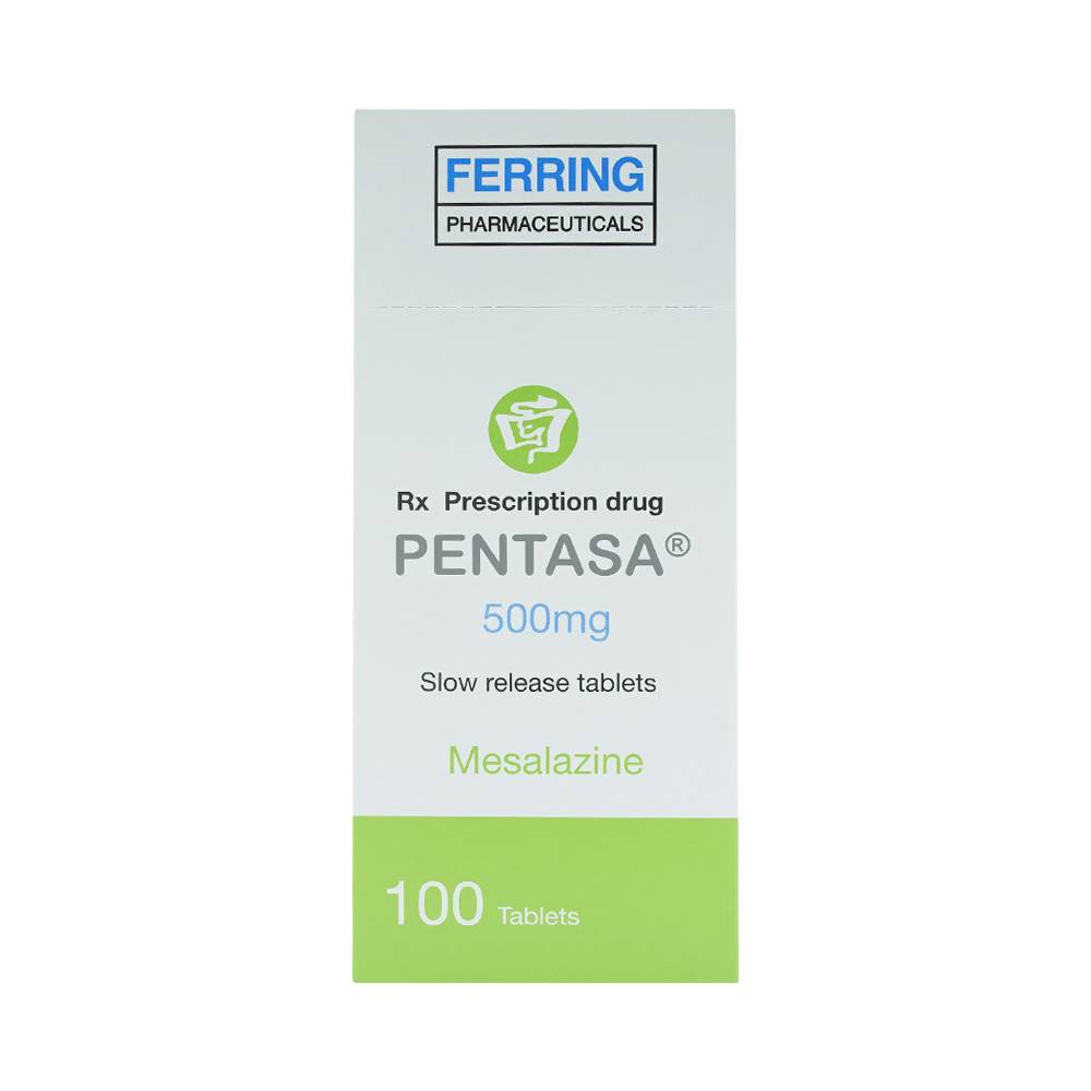 Viên nén Pentasa 500mg Ferring điều trị viêm loét đại tràng, bệnh Crohn (10 vỉ x 10 viên)