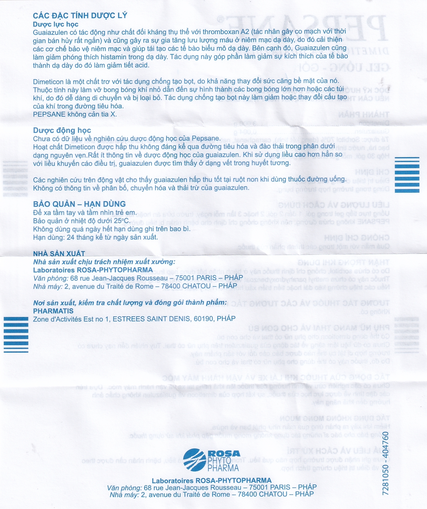 Gel uống Pepsane Rosa Phyto Pharma điều trị triệu chứng đau dạ dày (30 gói)