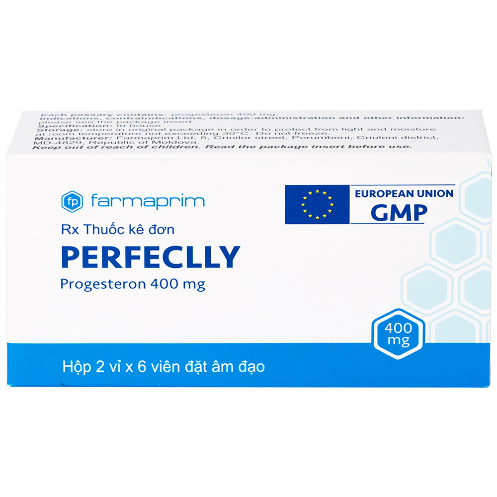 Viên đạn Perfeclly 400mg Farmaprim điều trị hội chứng tiền kinh nguyệt (2 vỉ x 6 viên)