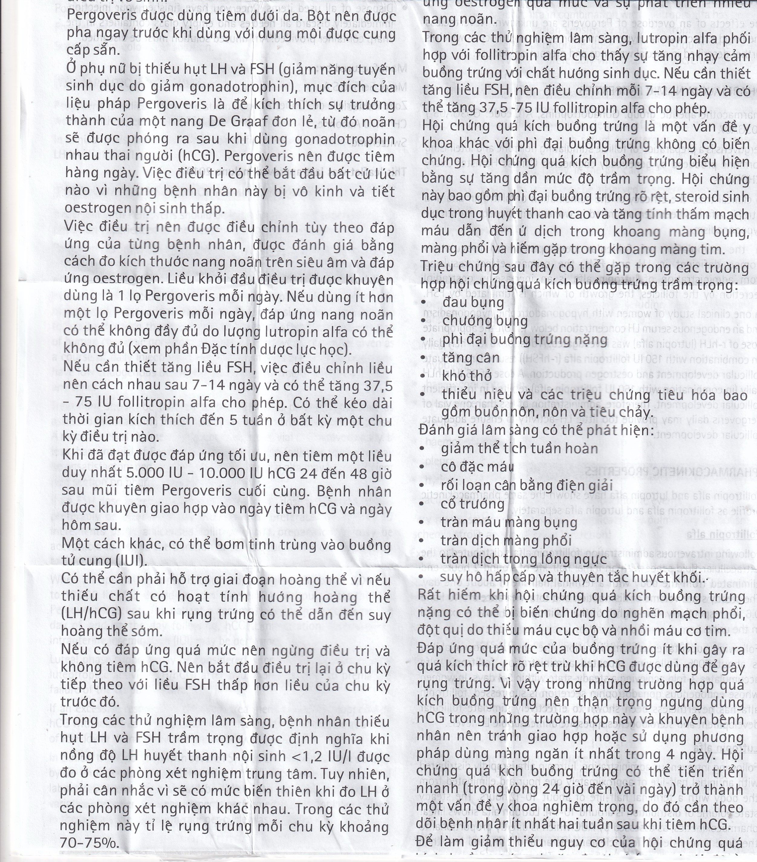 Thuốc Pergoveris 150Iu/75Iu Thuốc Kích Thích Noãn Phát Triển