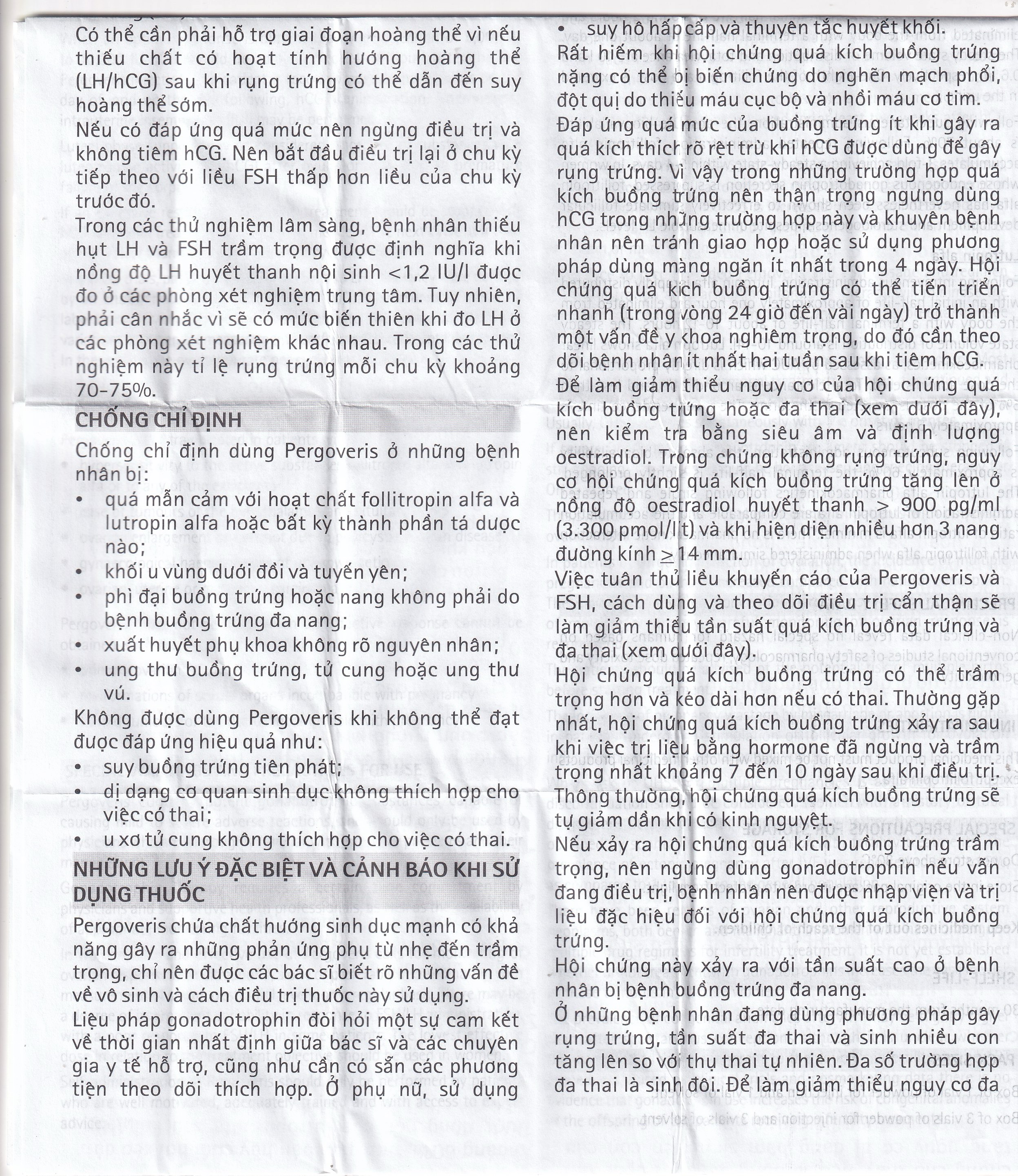 Thuốc Pergoveris 150Iu/75Iu Thuốc Kích Thích Noãn Phát Triển