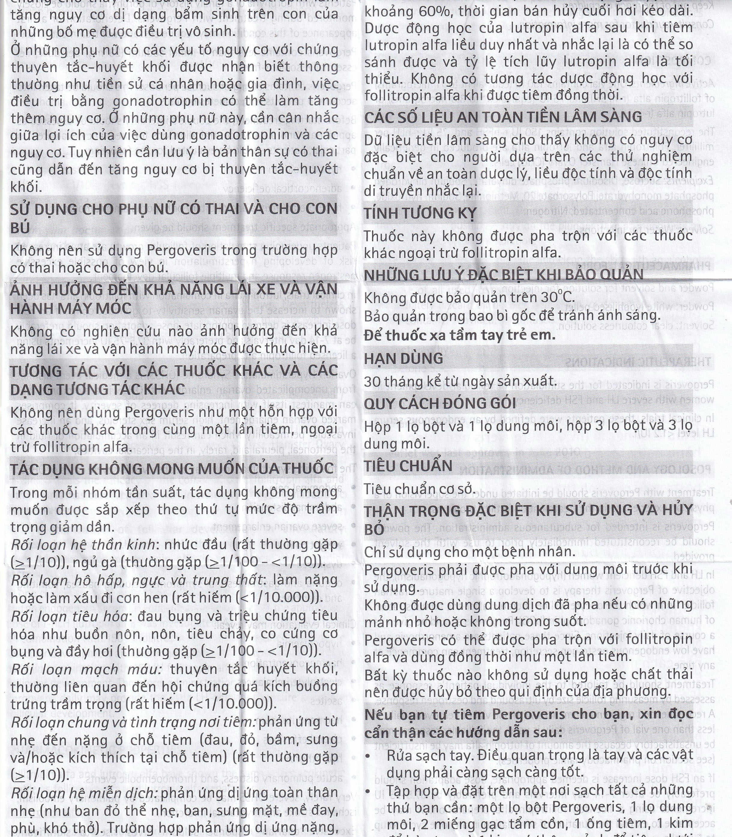 Thuốc Pergoveris 150Iu/75Iu Thuốc Kích Thích Noãn Phát Triển
