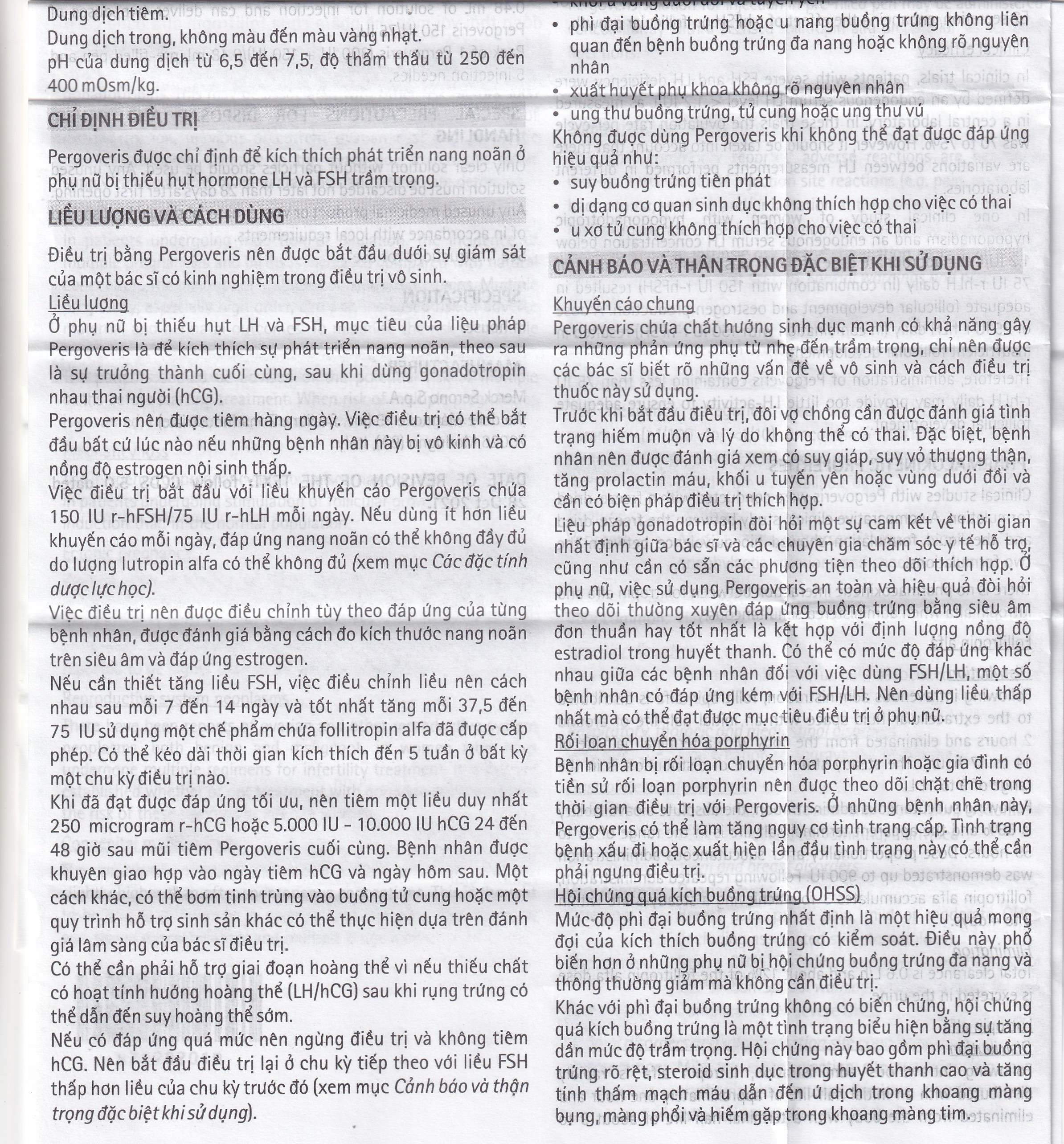 Pergoveris 300Iu + 150Iu  Merck 0.48Ml Điều Trị Hiếm Muộn