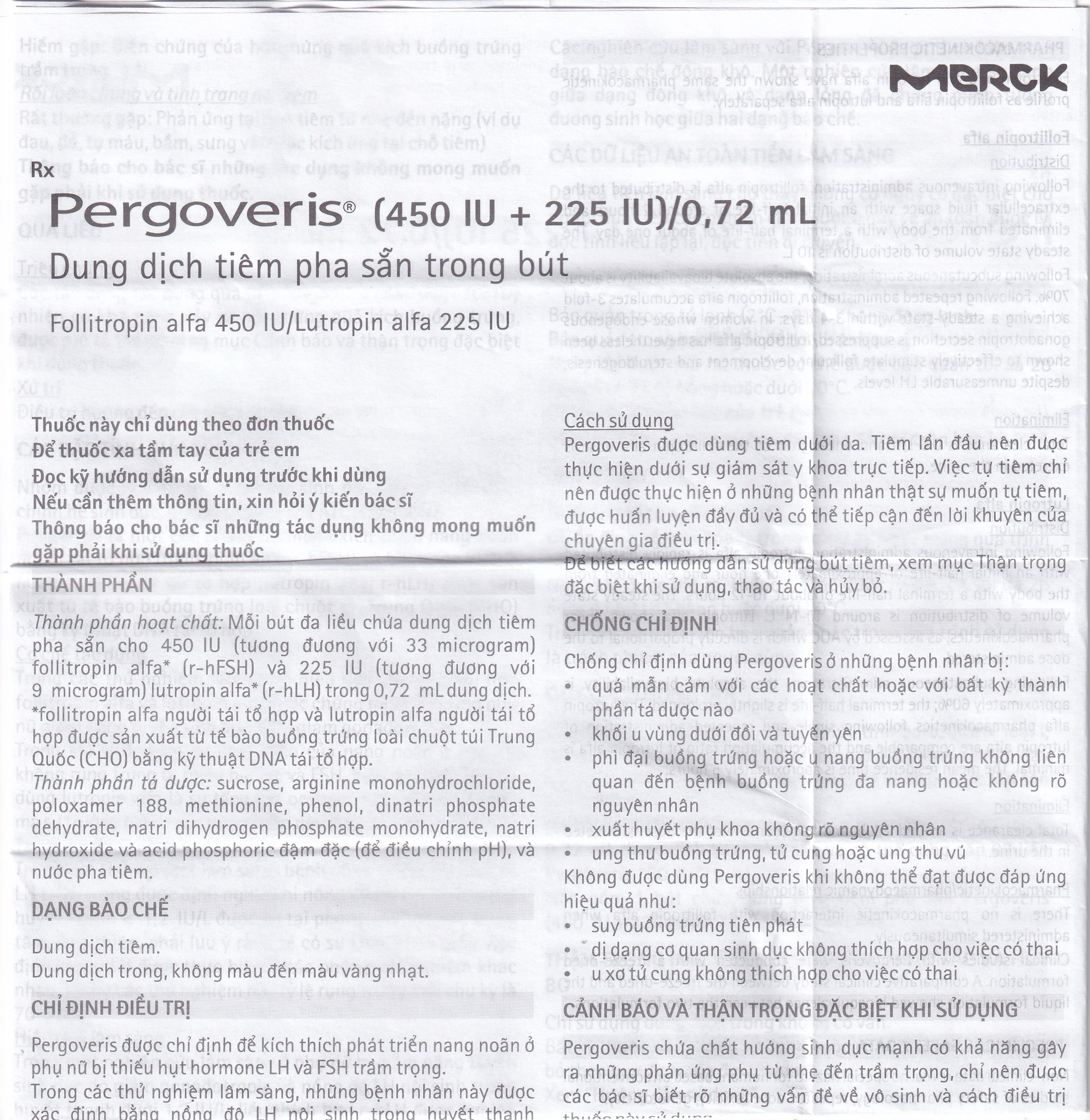 Pergoveris 450Iu + 225Iu Thuốc Kích Thích Noãn Phát Triển