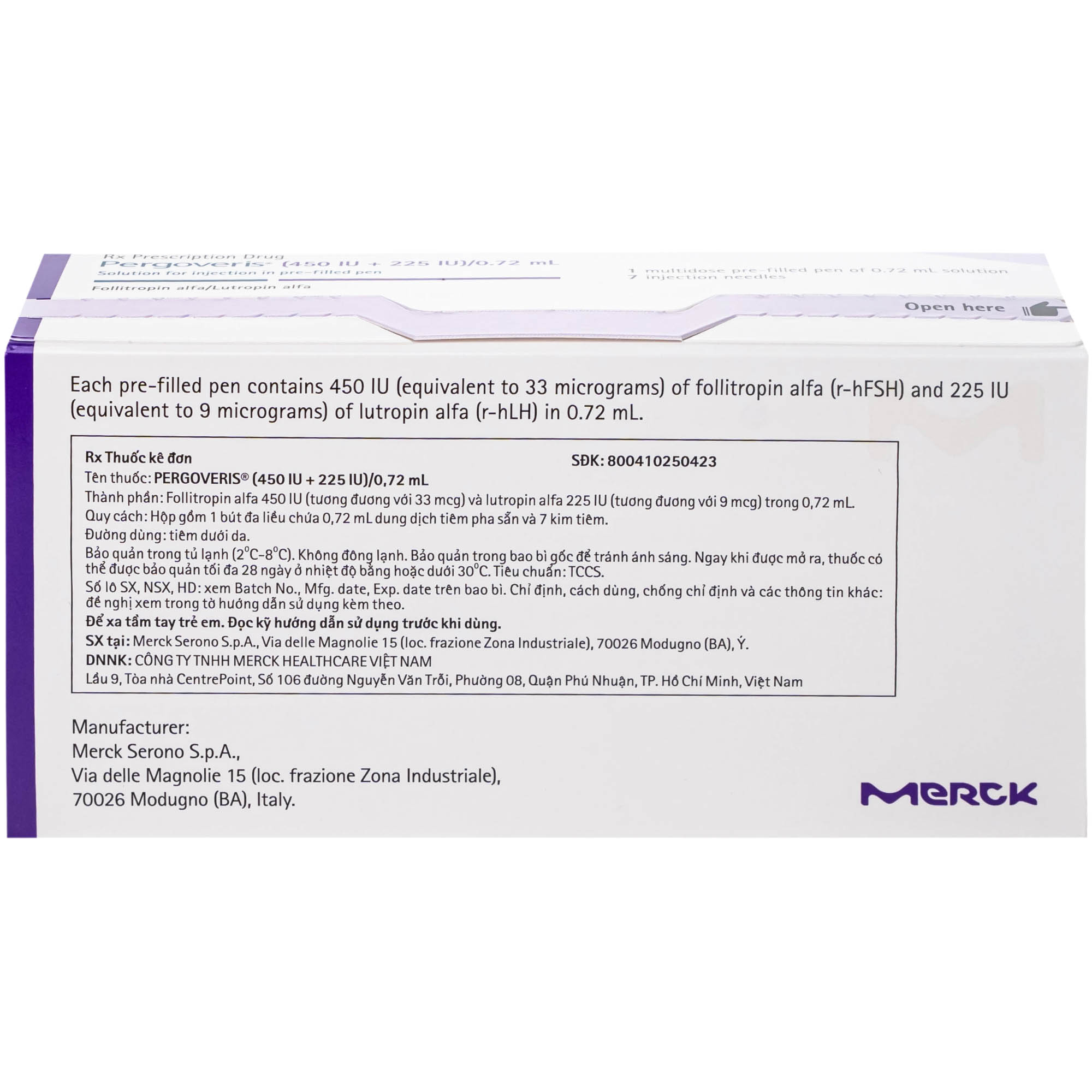 Pergoveris 450Iu + 225Iu Thuốc Kích Thích Noãn Phát Triển