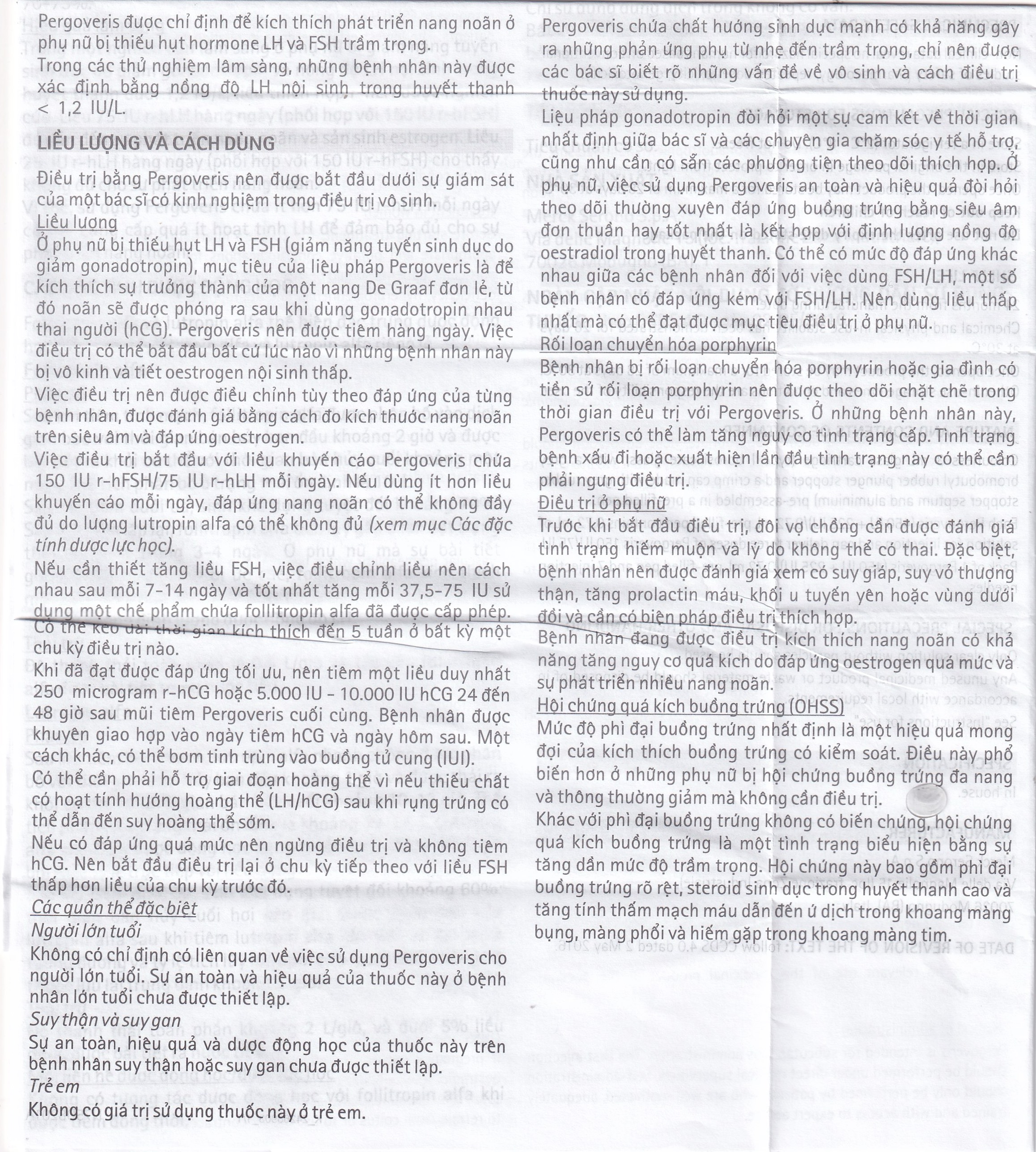 Pergoveris 450Iu + 225Iu Thuốc Kích Thích Noãn Phát Triển