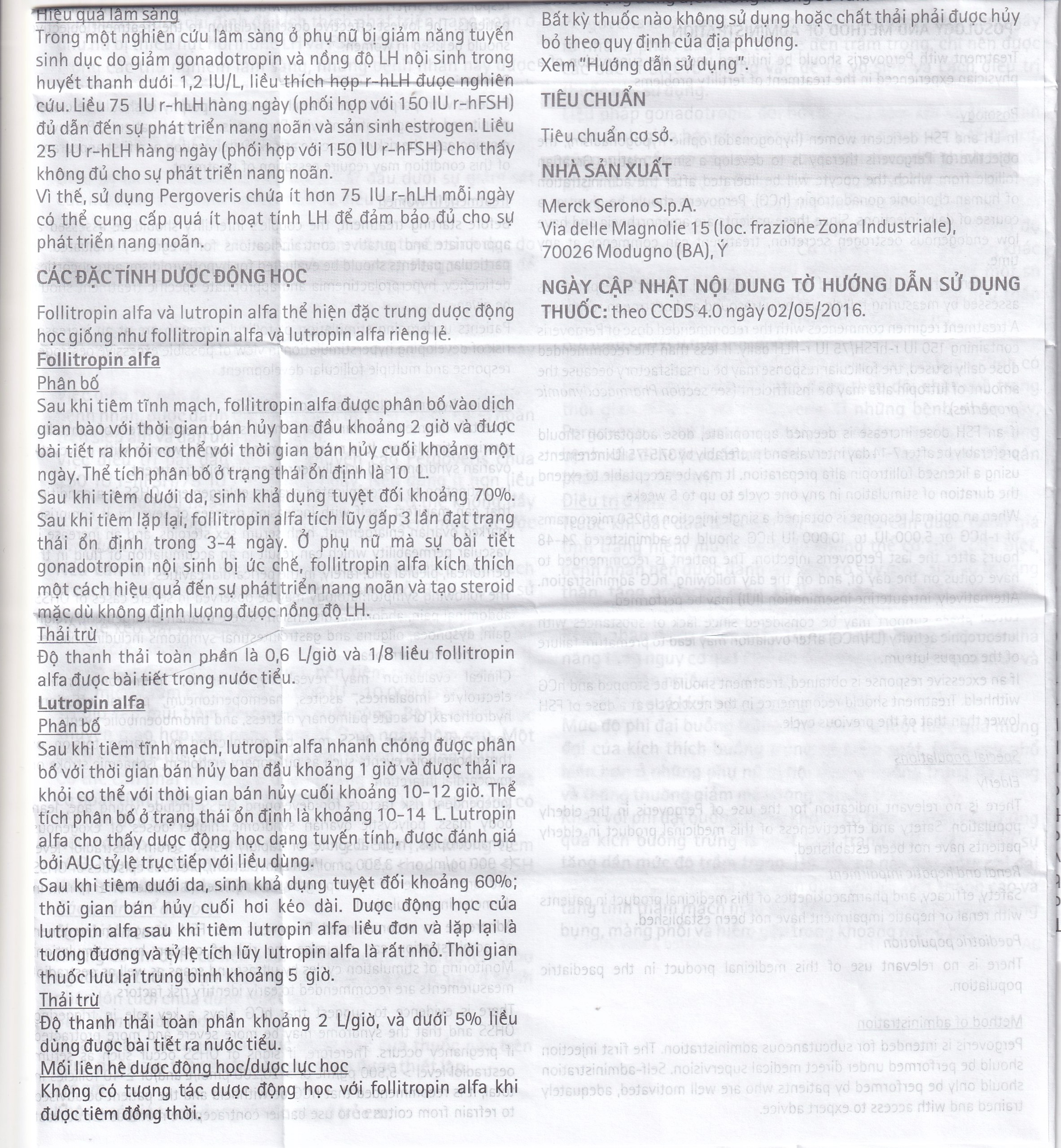 Pergoveris 450Iu + 225Iu Thuốc Kích Thích Noãn Phát Triển