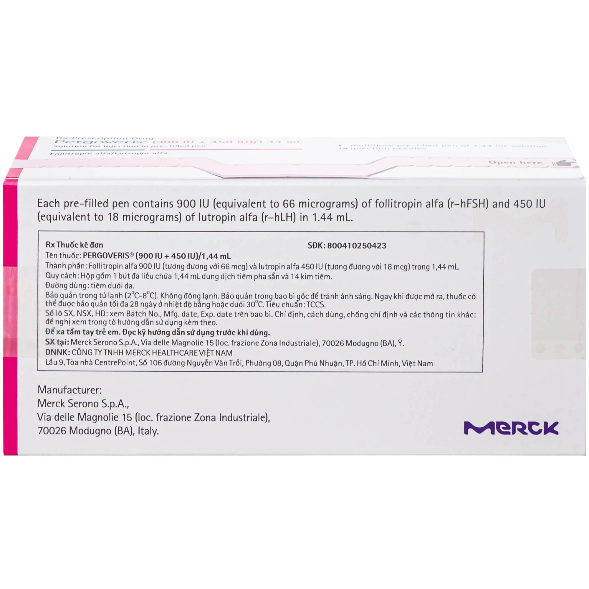 Pergoveris 900Iu + 450Iu Thuốc Kích Thích Noãn Phát Triển