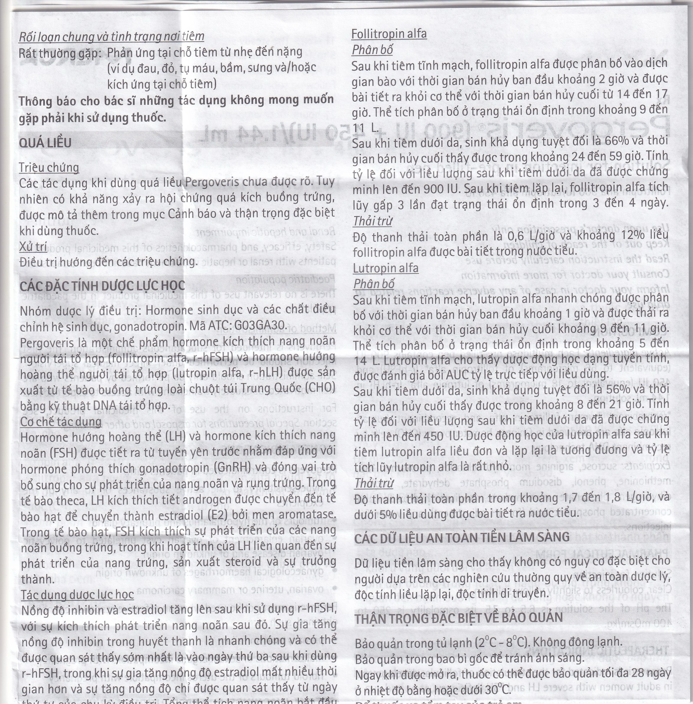 Pergoveris 900Iu + 450Iu Thuốc Kích Thích Noãn Phát Triển