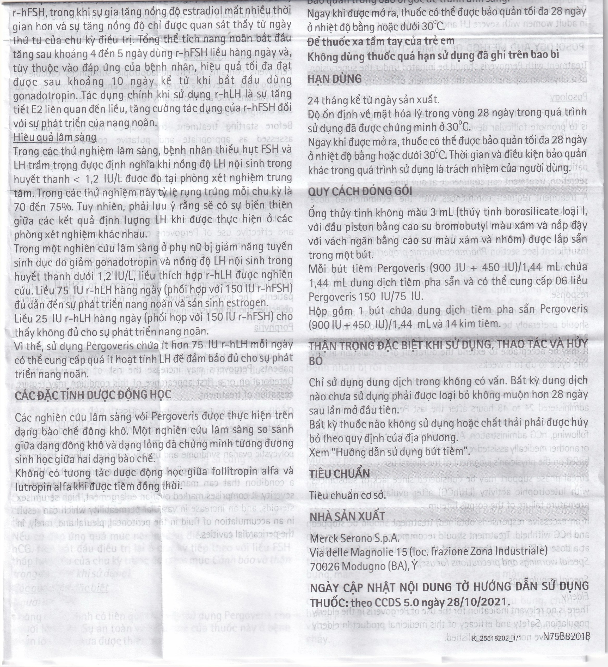 Pergoveris 900Iu + 450Iu Thuốc Kích Thích Noãn Phát Triển