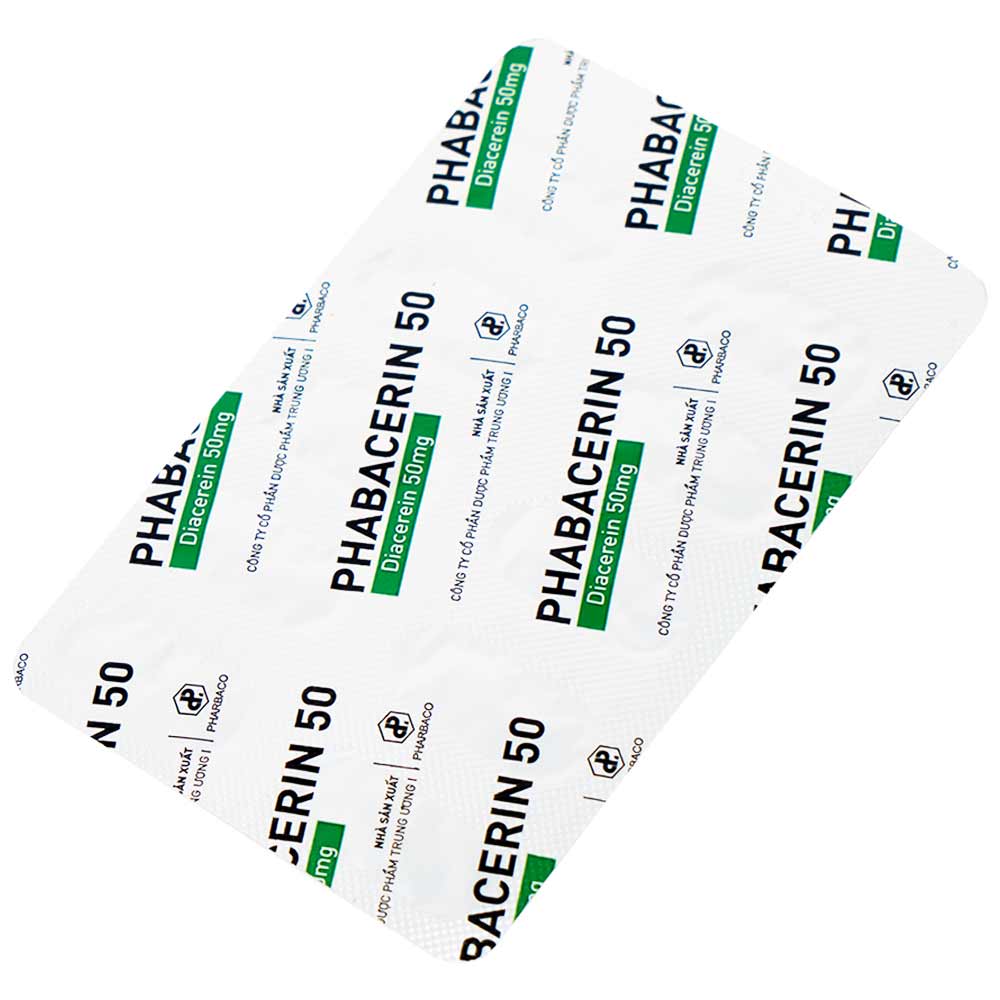 Thuốc uống Phabacerin 50 Pharbaco điều trị thoái hóa khớp (3 vỉ x 10 viên)