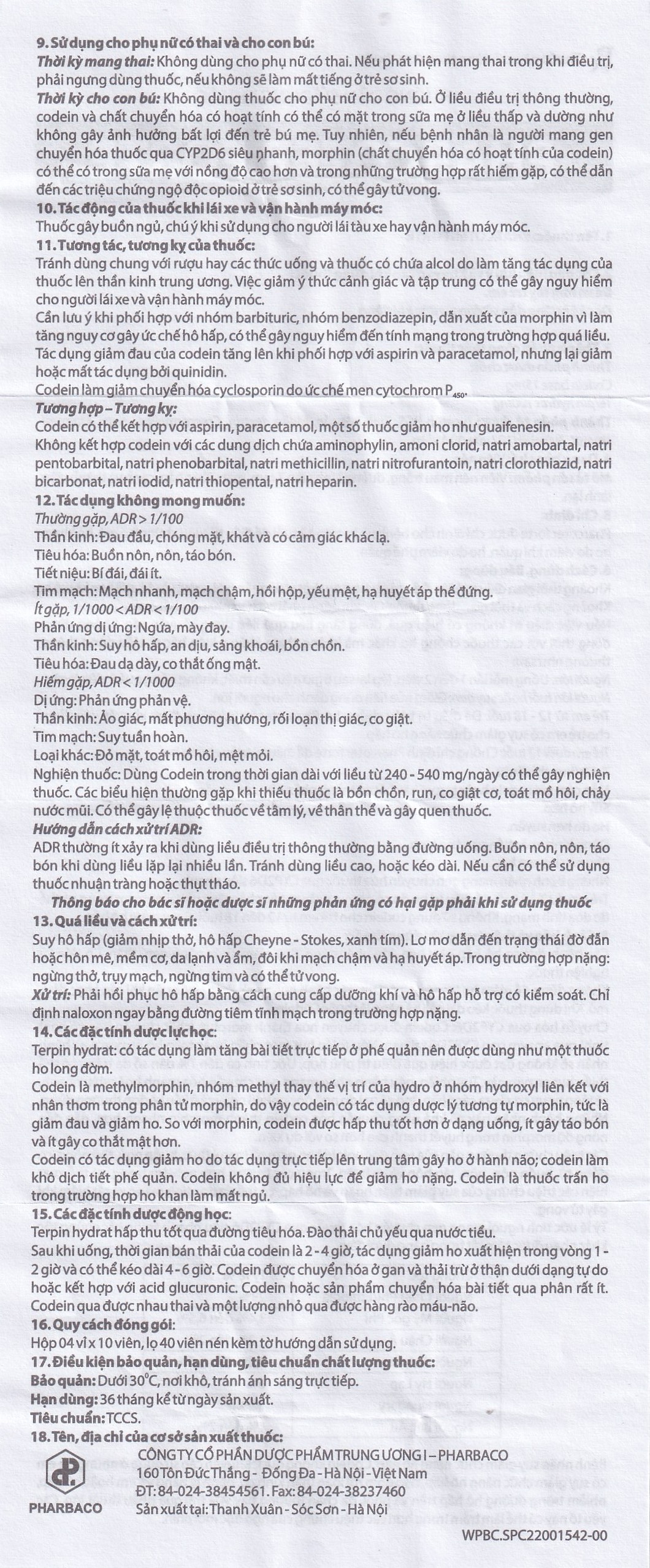 Thuốc Pharcoter Forte  Điều Trị Ho, Long Đờm  (4 Vỉ X 10 Viên)