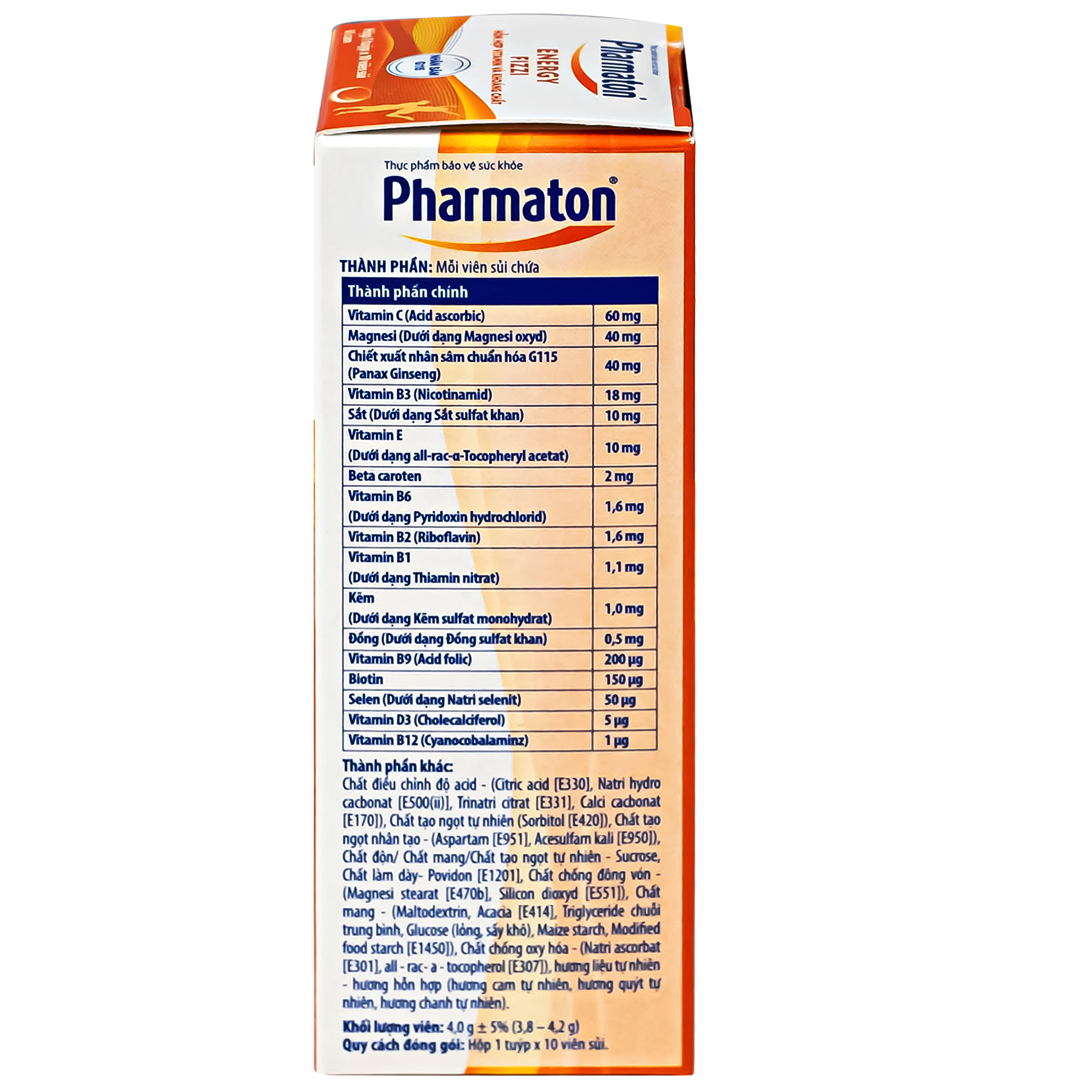 Thực phẩm bảo vệ sức khỏe Pharmaton Energy Fizzi Sanofi giúp tăng cường sức khỏe, sức đề kháng và giảm mệt mỏi (10 viên)