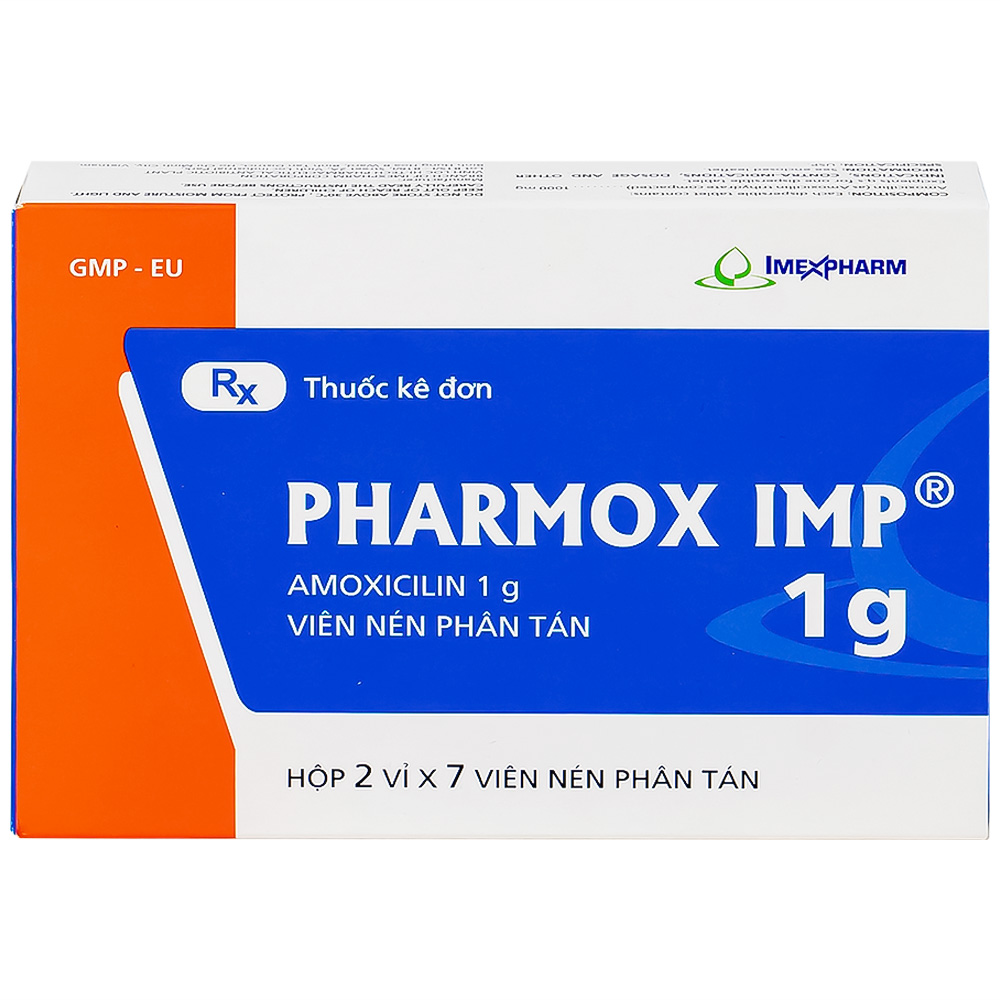 Thuốc Pharmox IMP 1g Imexpharm điều trị nhiễm khuẩn (2 vỉ x 7 viên)