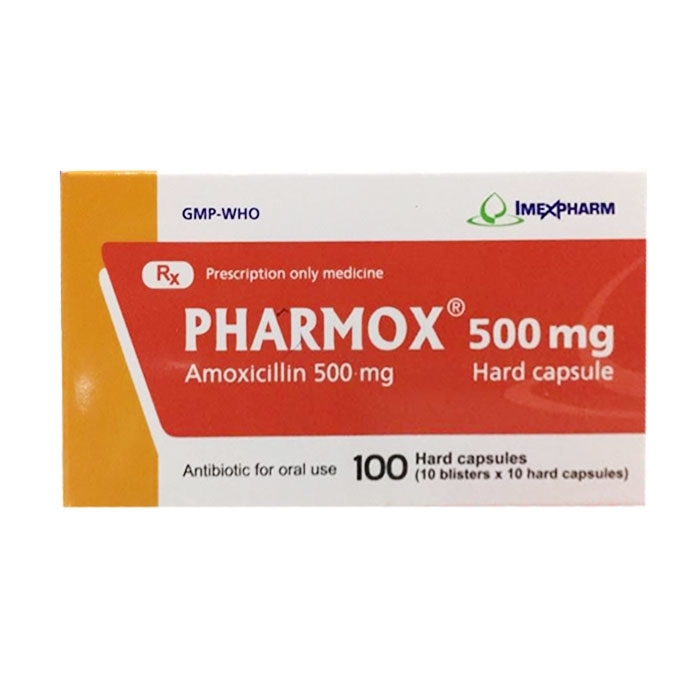 Viên nang cứng Pharmox 500mg Imexpharm điều trị các trường hợp nhiễm khuẩn (10 vỉ x 10 viên)