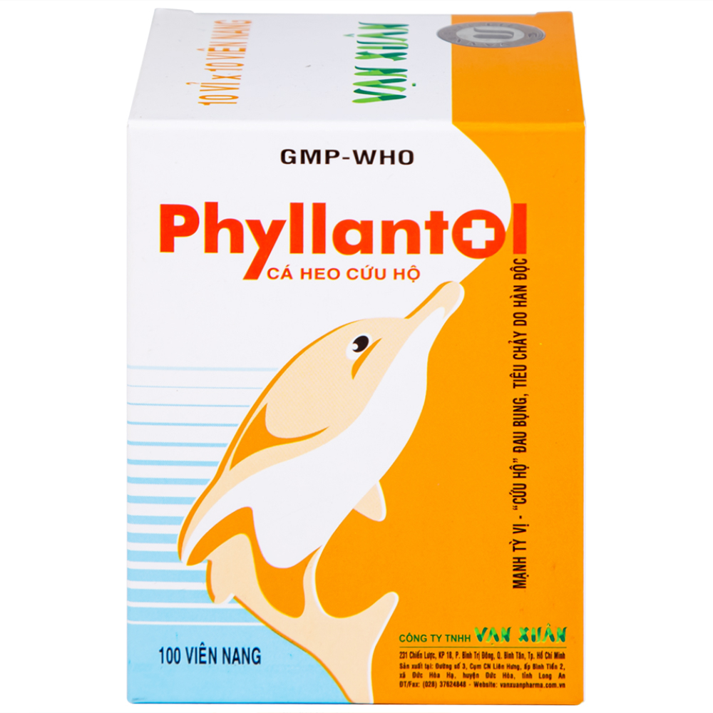 Viên nang Phyllantol Vạn Xuân điều trị bệnh tiêu hóa, gan mật, mệt mỏi, ngực sườn đầy tức (10 vỉ x 10 viên) 