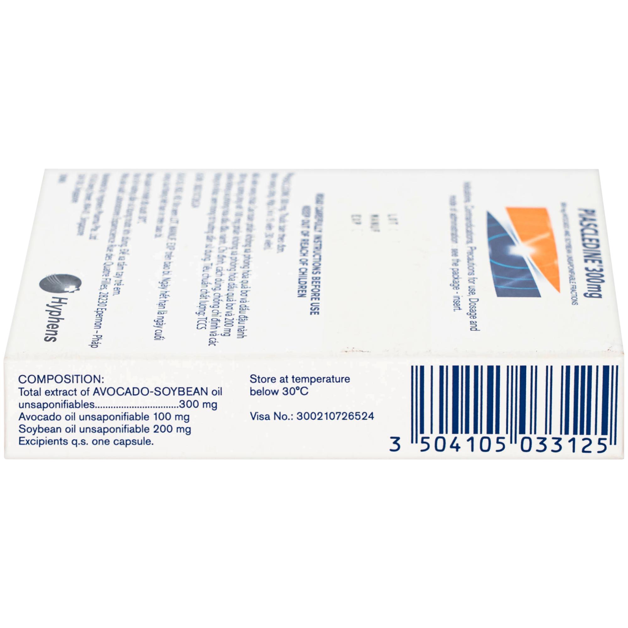 Viên nang cứng Piascledine 300 Hyphens điều trị viêm xương khớp hông và khớp gối (2 vỉ x 15 viên)