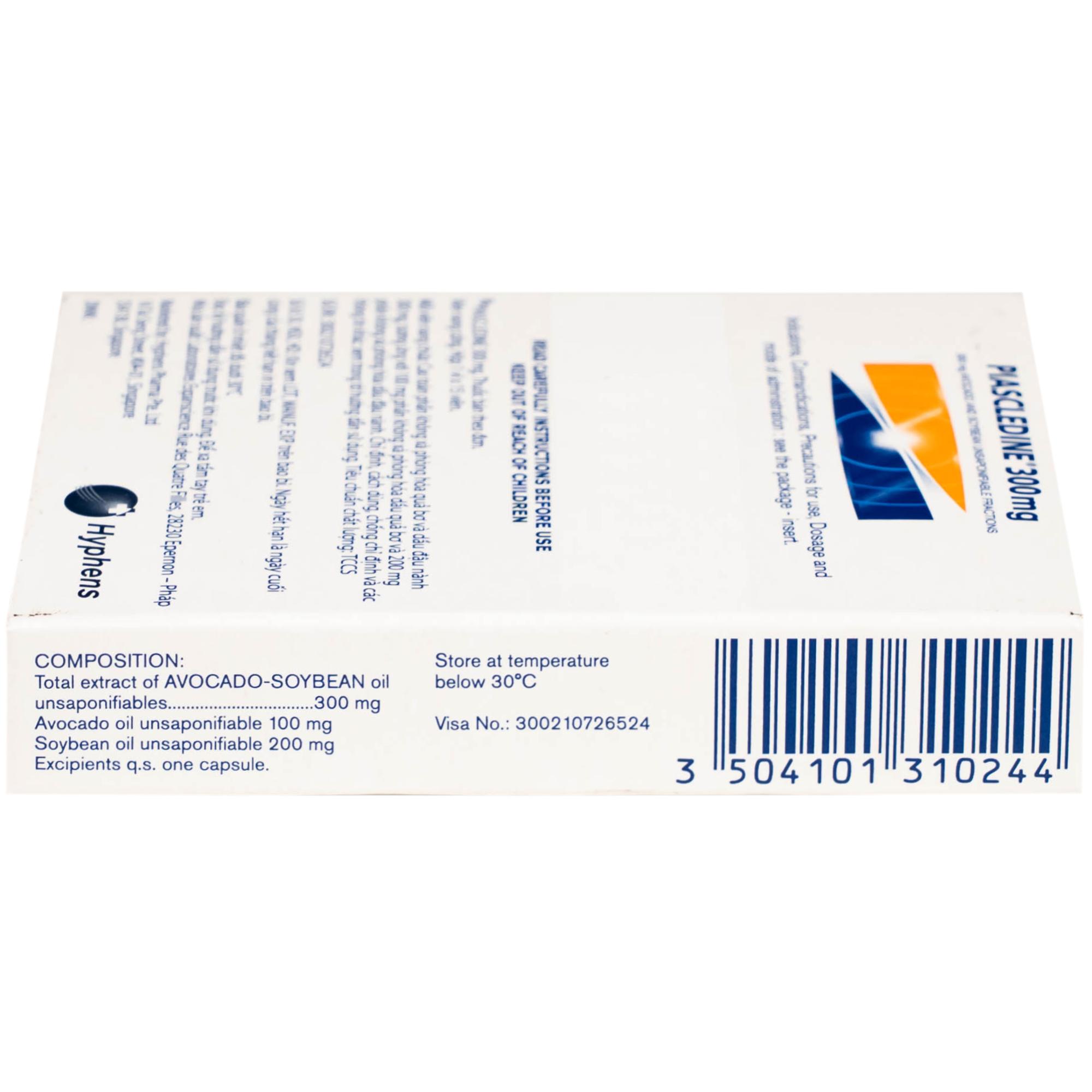 Thuốc Piascledine 300 điều trị viêm xương khớp hông và khớp gối  (1 vỉ x 15 viên)