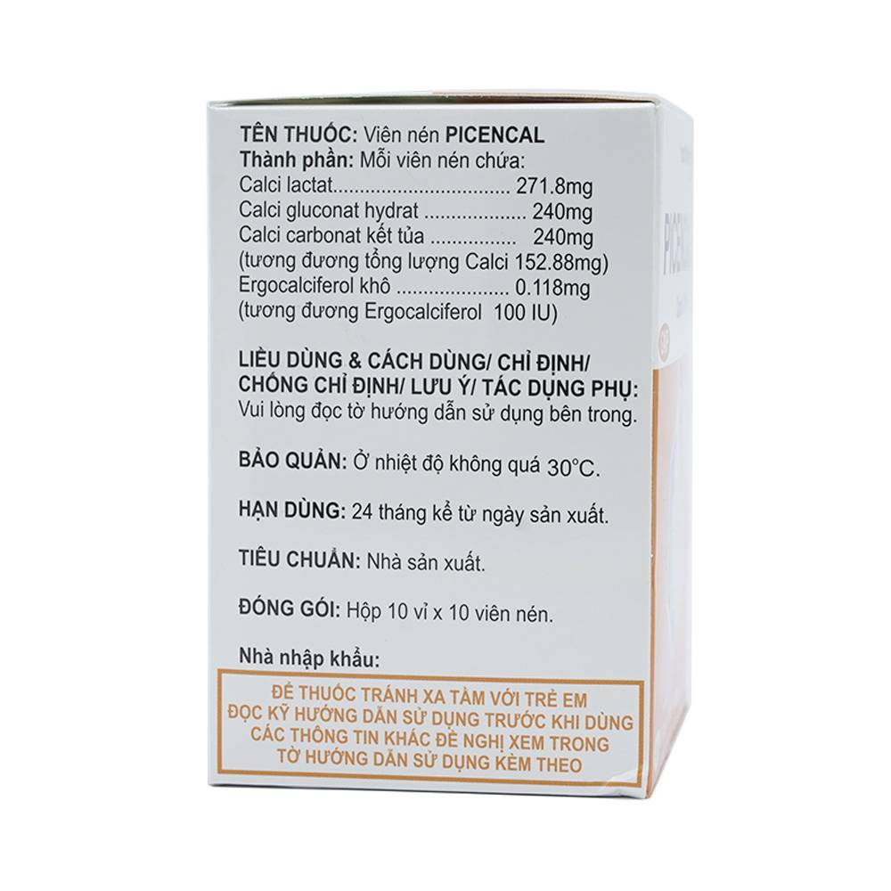 Thuốc Picencal Korea Prime phòng và điều trị bệnh loãng xương (10 vỉ x 10 viên)