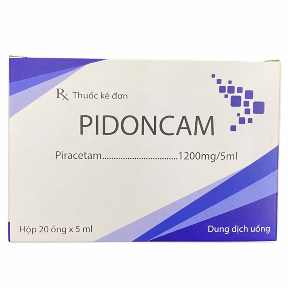 Thuốc Pidoncam 1200mg/5ml Hà Nam điều trị triệu chứng chóng mặt, suy giảm trí nhớ (4 vỉ x 5 ống)