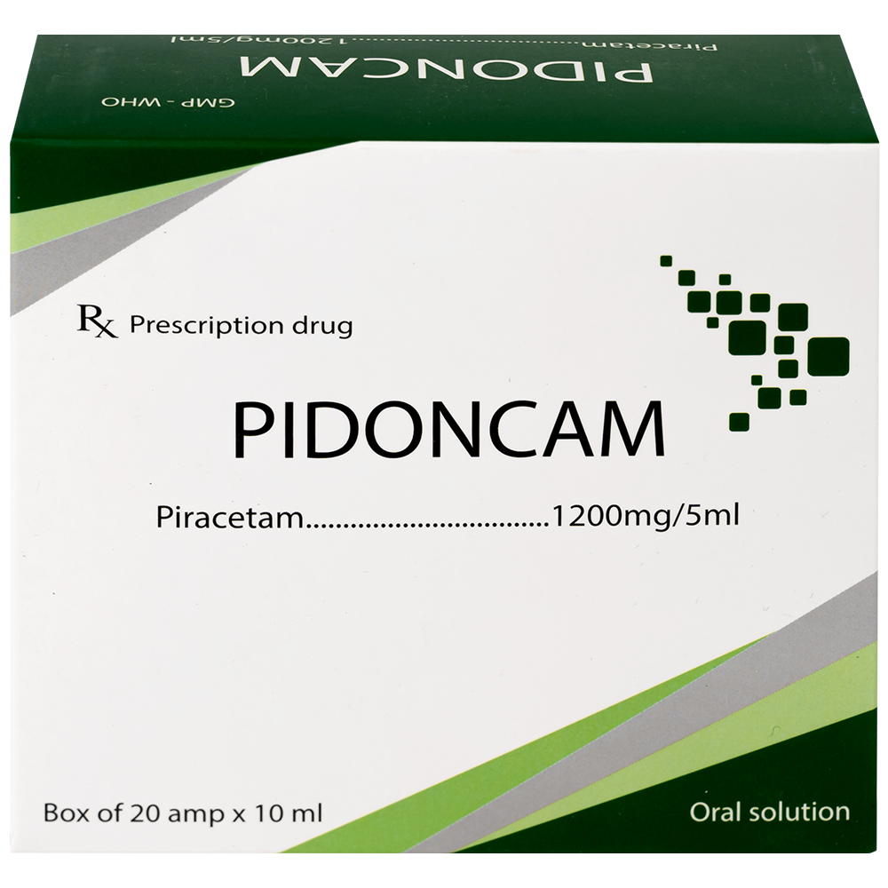Thuốc Pidoncam 1200mg/5ml Hà Nam điều trị triệu chứng chóng mặt, suy giảm trí nhớ (20 ống x 10ml)