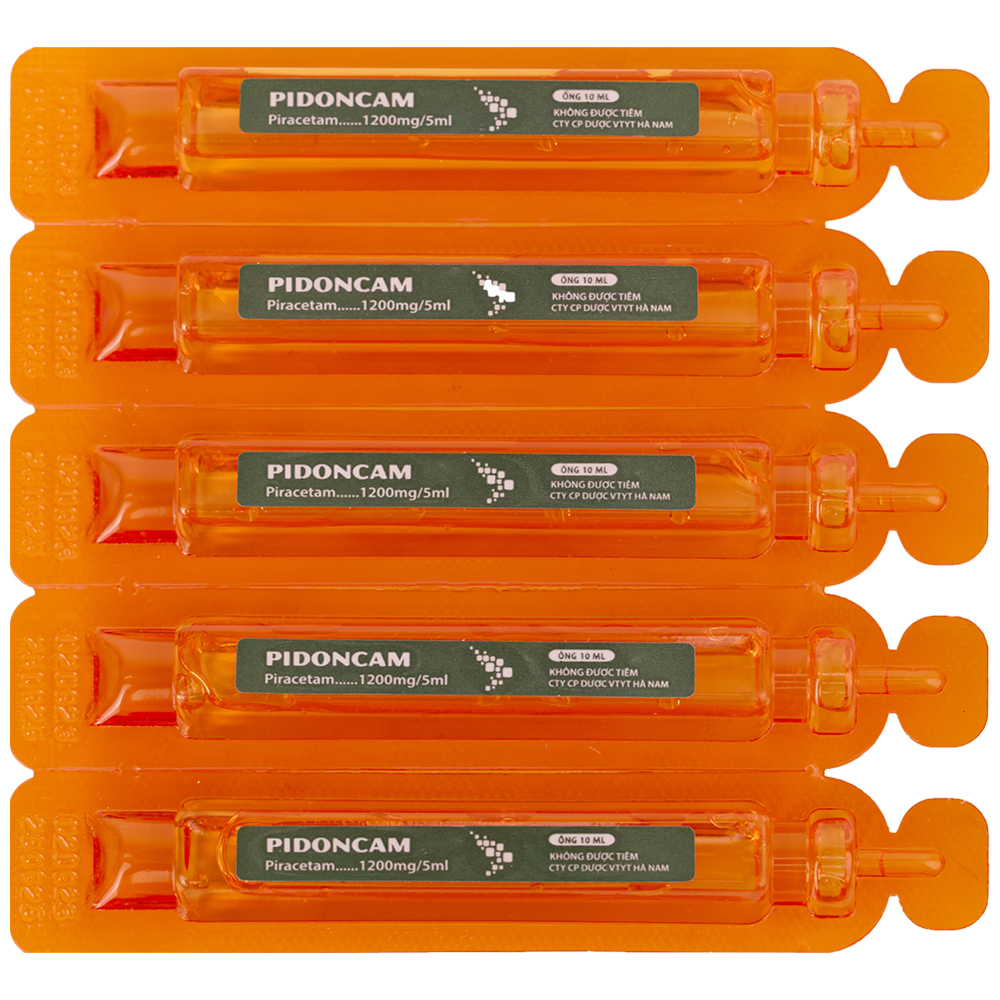 Thuốc Pidoncam 1200mg/5ml Hà Nam điều trị triệu chứng chóng mặt, suy giảm trí nhớ (20 ống x 10ml)