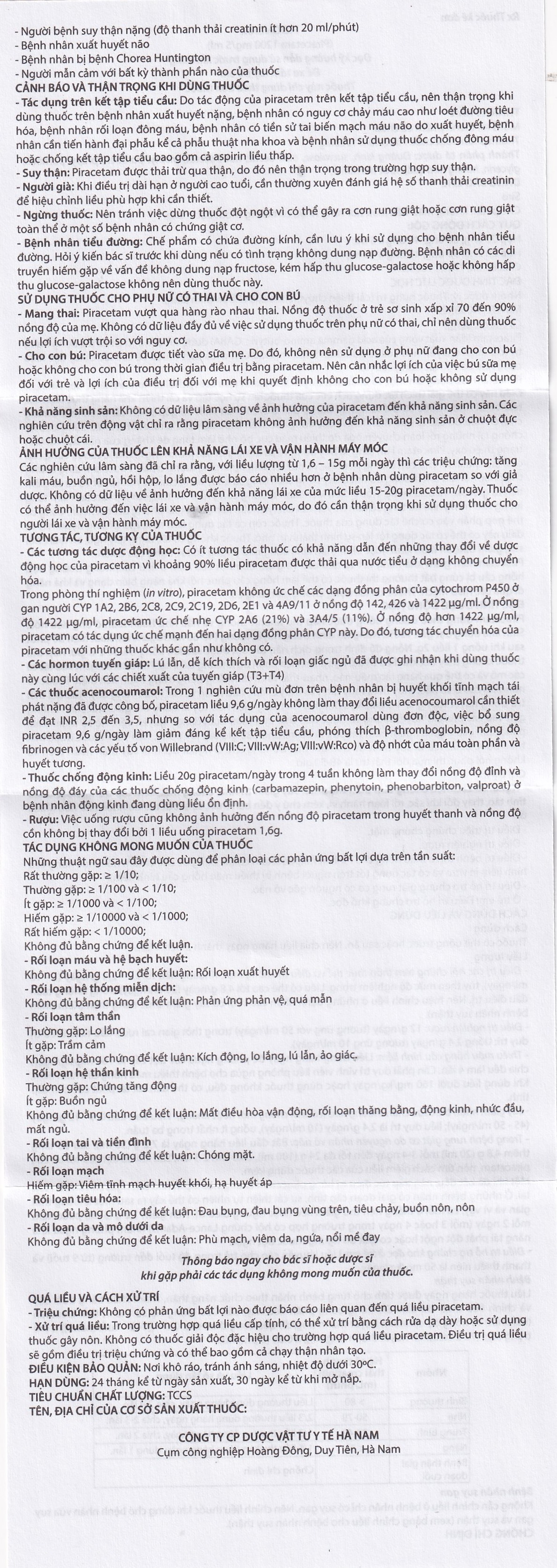 Thuốc Pidoncam 1200mg/5ml Hà Nam điều trị triệu chứng chóng mặt, suy giảm trí nhớ (20 ống x 10ml)