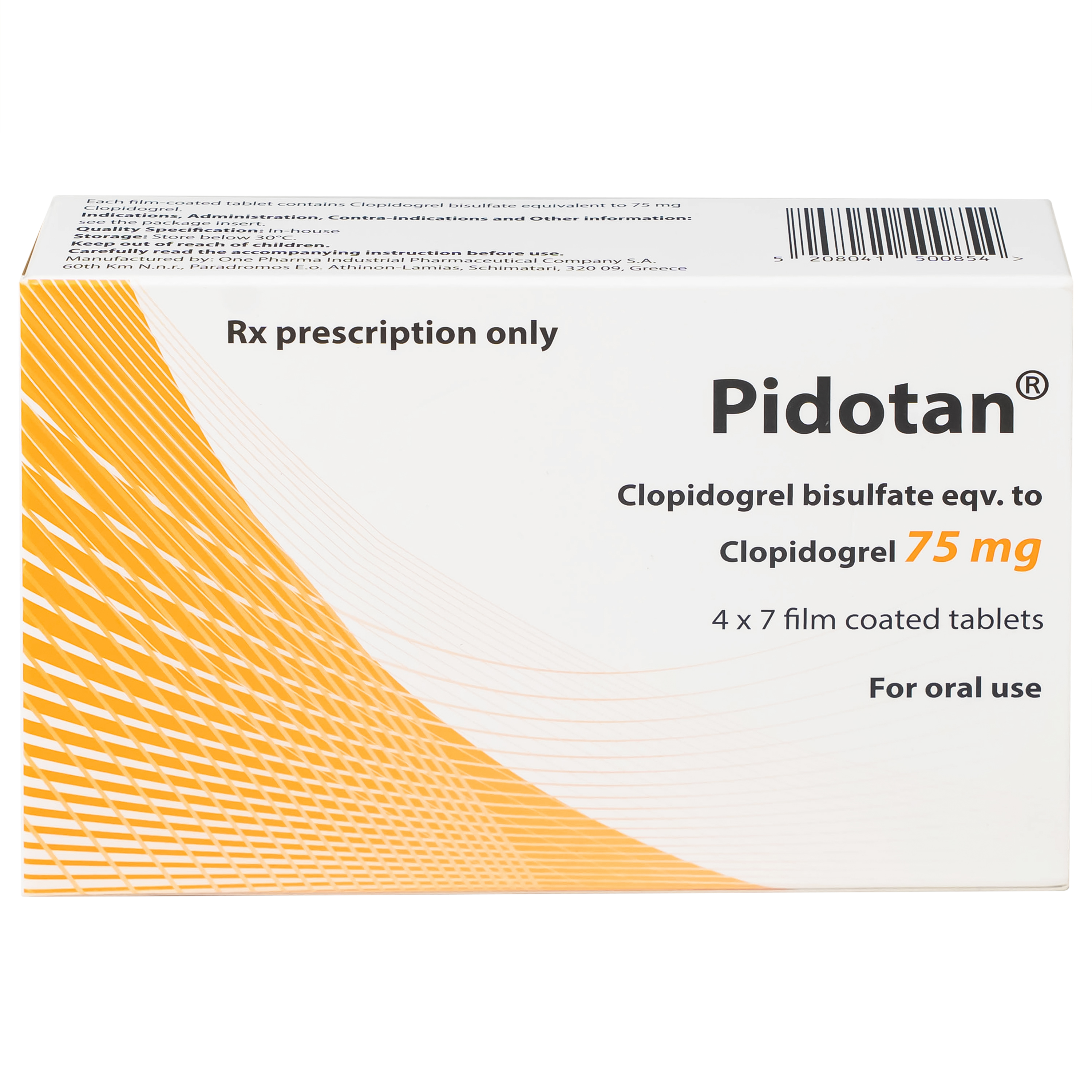 Thuốc Pidotan 75mg One Pharma phòng ngừa huyết khối động mạch và rung nhĩ (4 vỉ x 7 viên)